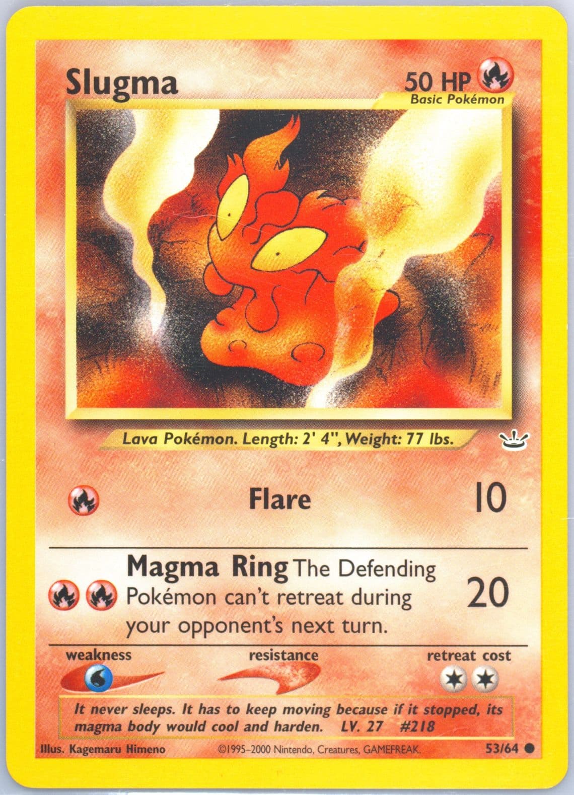 Slugma (53) 2001 Pokemon Neo Revelation
