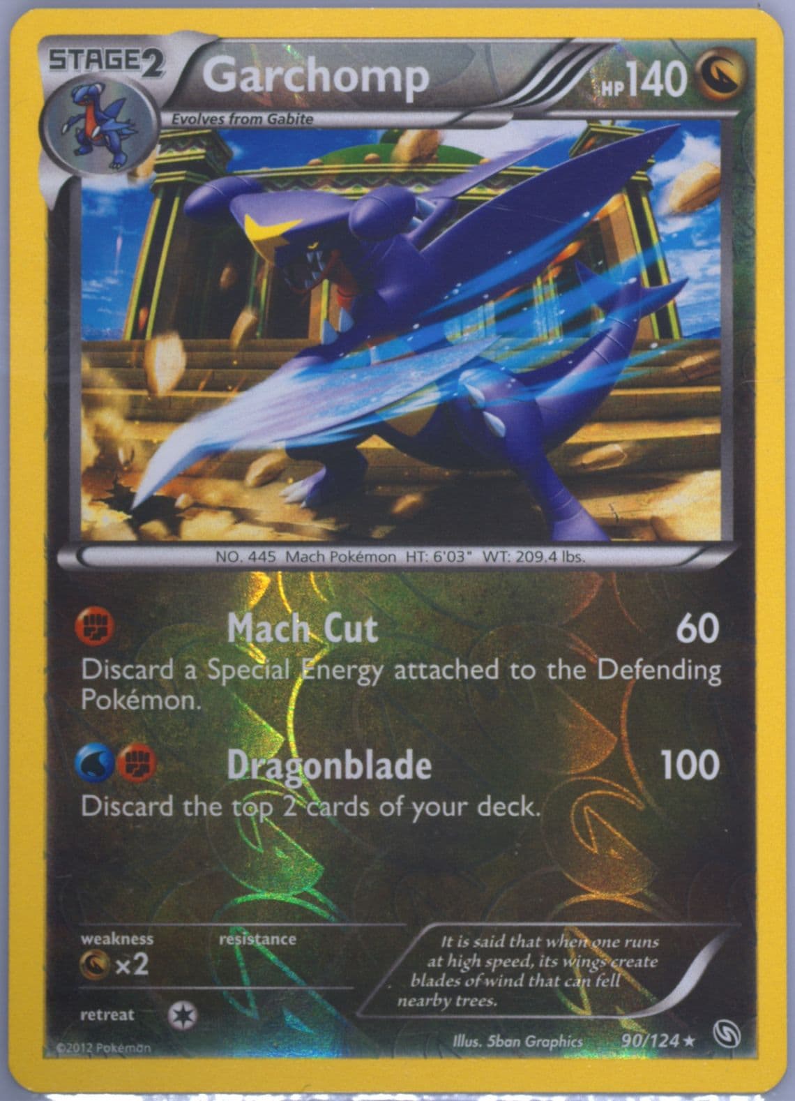 Garchomp-Reverse Foil (90) 2012 Pokemon Black & White Dragons Exalted