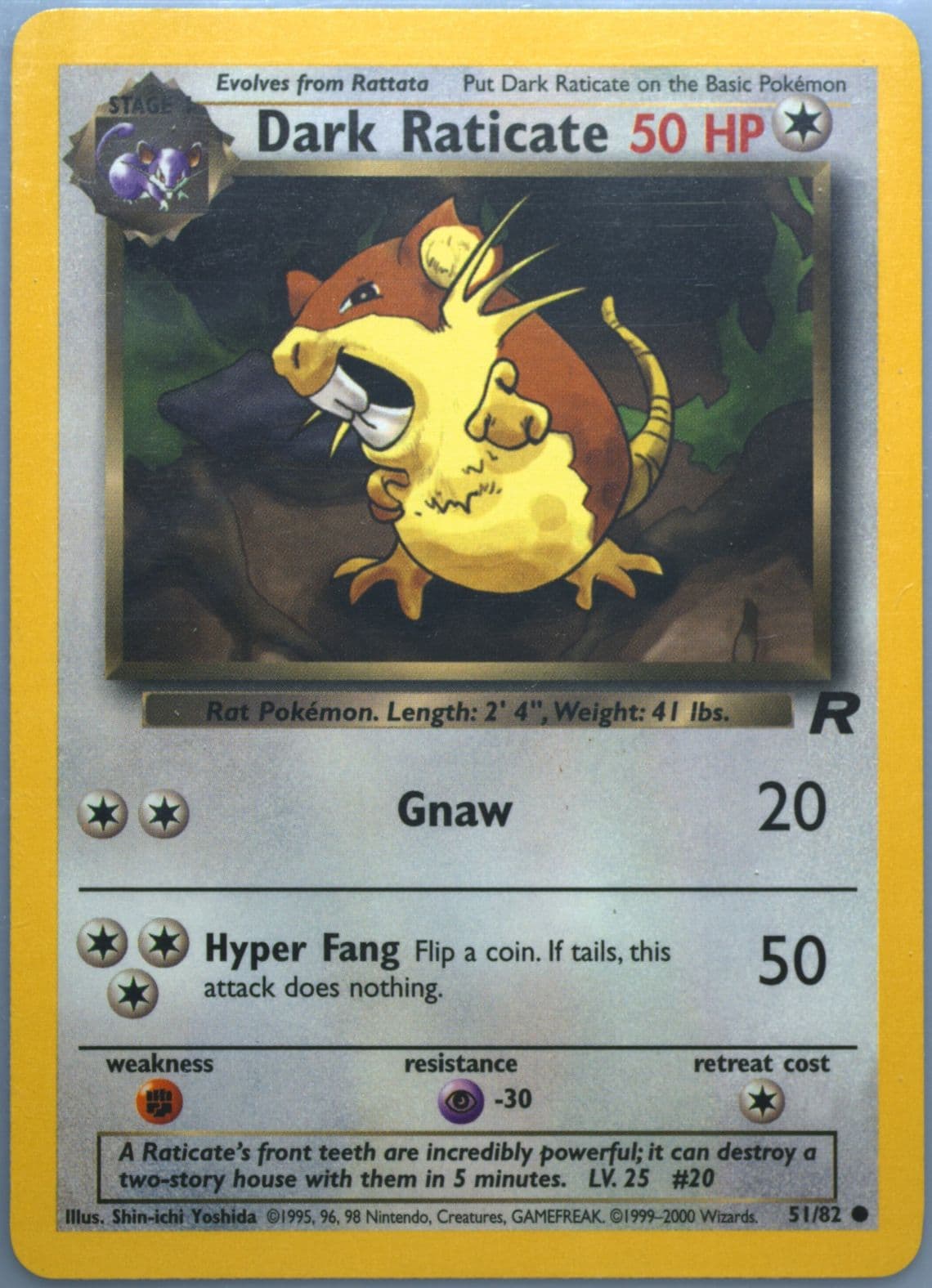 Dark Raticate (51) 2000 Pokemon Rocket