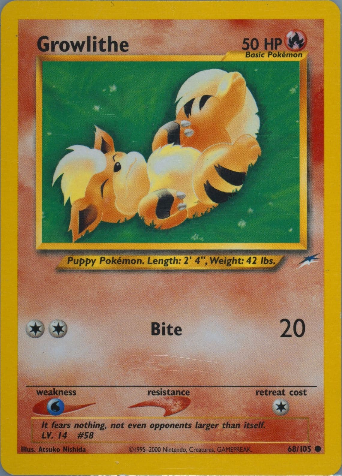 Growlithe (68) 2002 Pokemon Neo Destiny