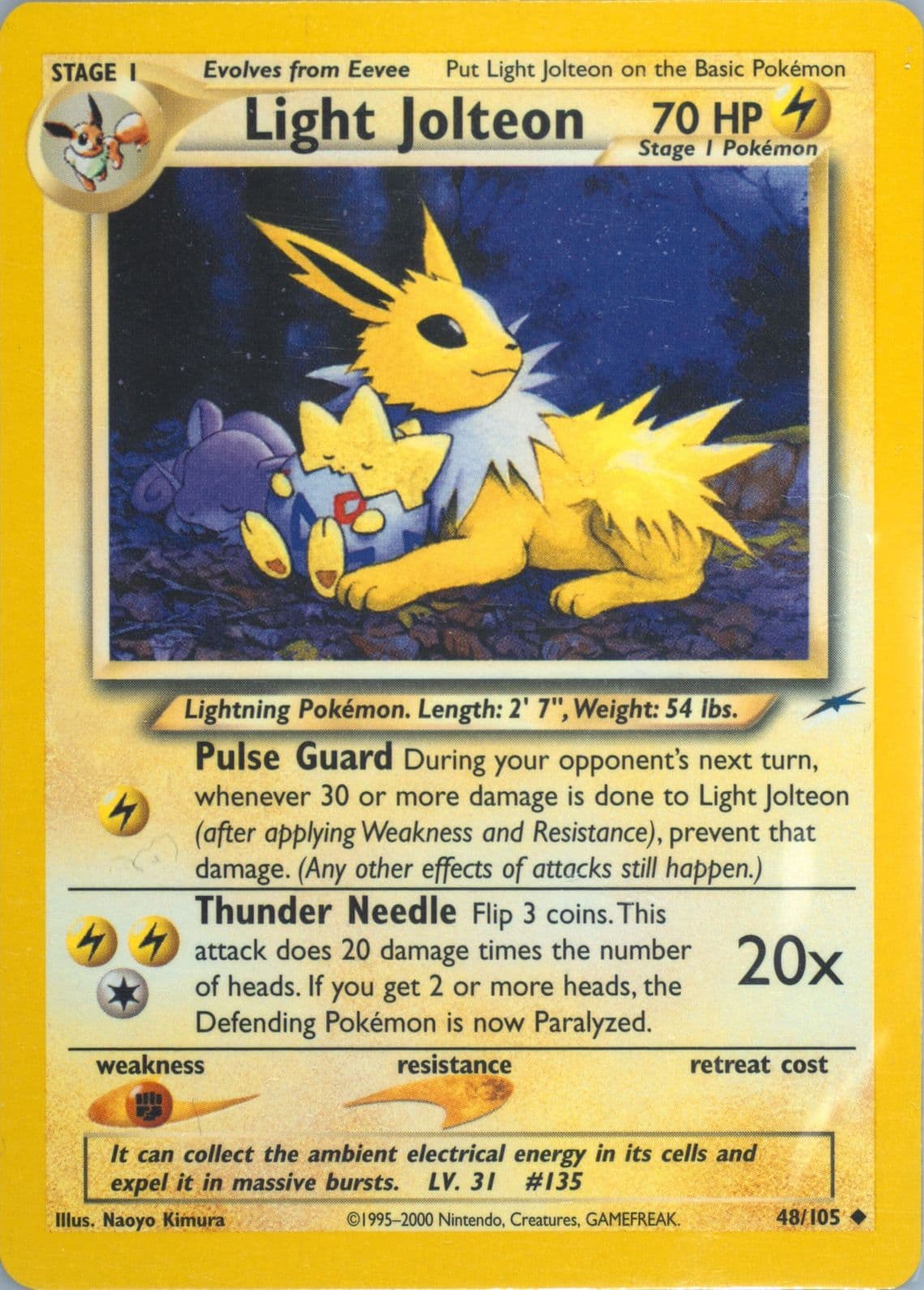 Light Jolteon (48) 2002 Pokemon Neo Destiny