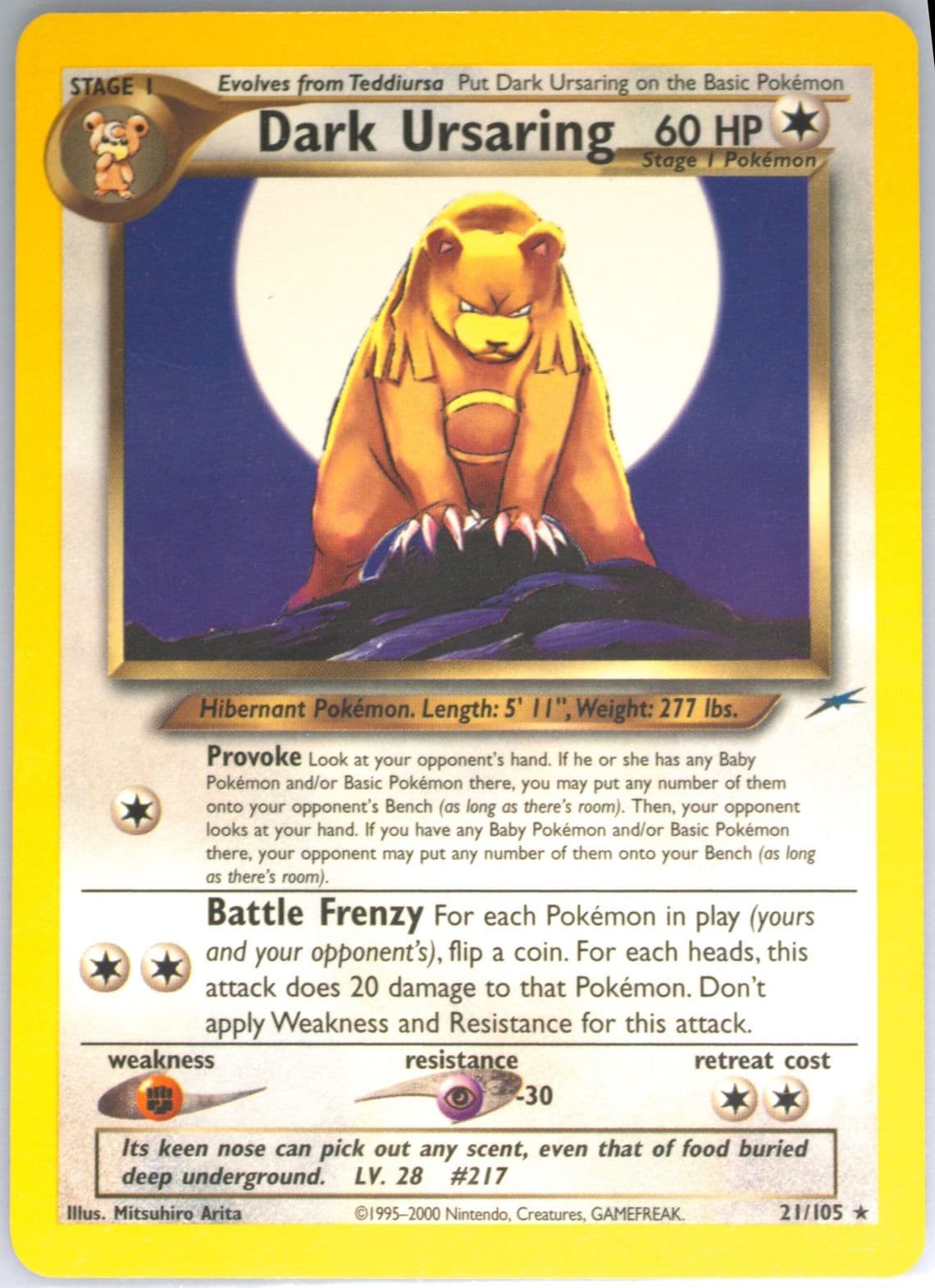 Dark Ursaring (21) 2002 Pokemon Neo Destiny