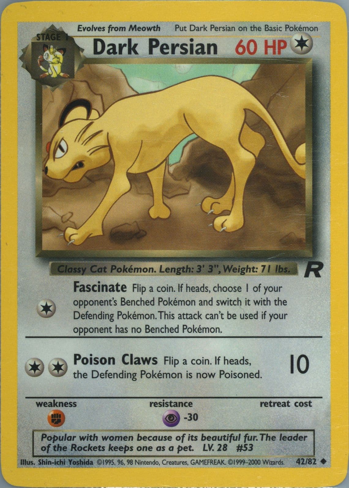 Dark Persian (42) 2000 Pokemon Rocket