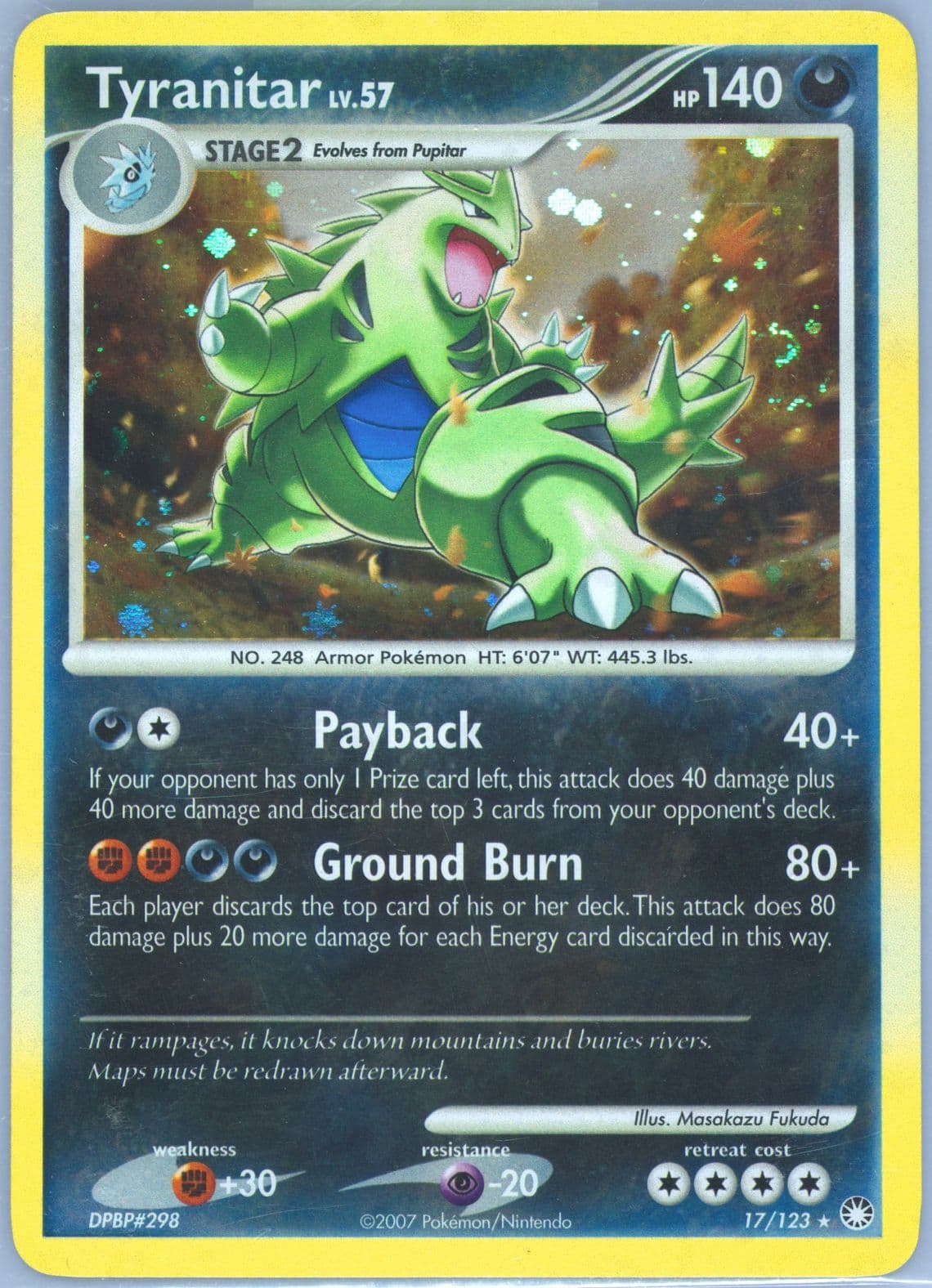 Tyranitar-Holo (17) 2007 Pokemon Diamond & Pearl Mysterious Treasures