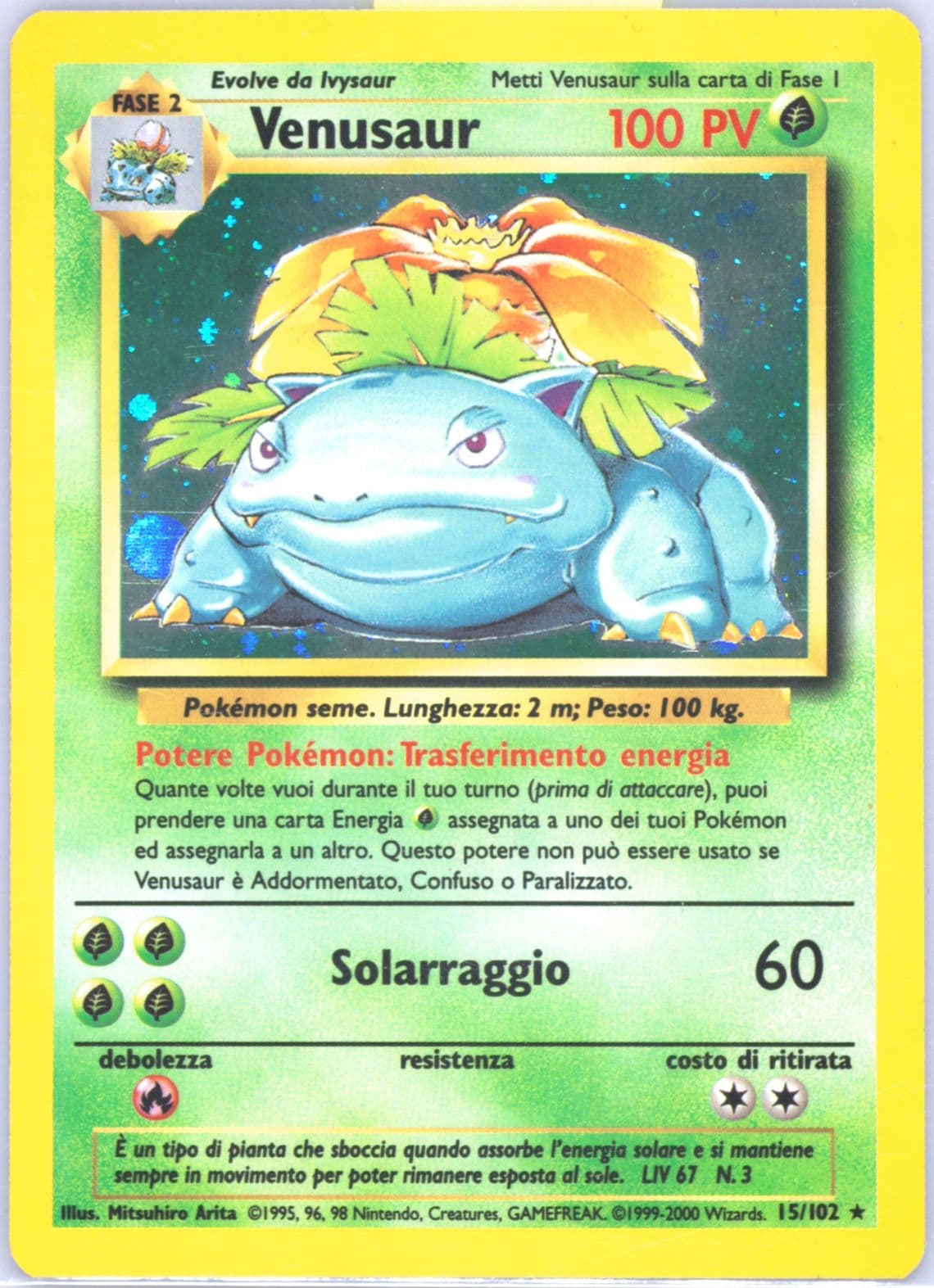 Venusaur-Holo Italian (15) 2000 Pokemon Game
