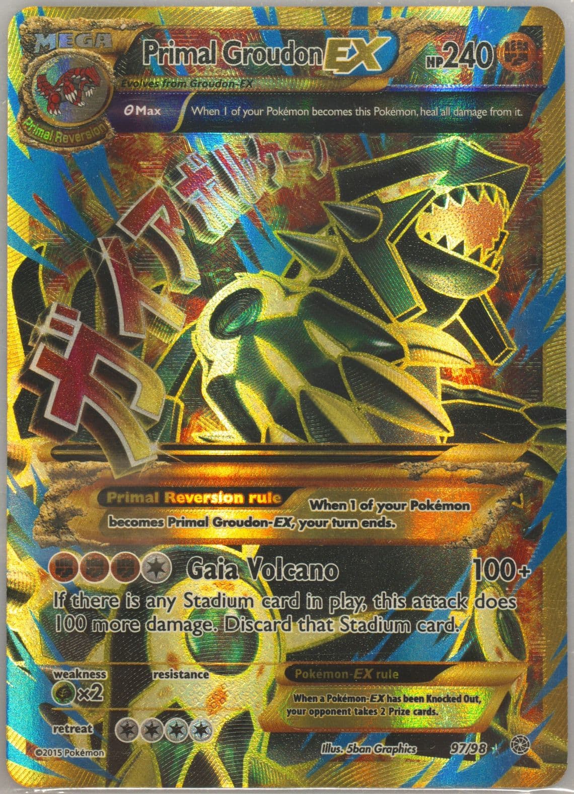 Full Art/Primal Groudon EX (97) 2015 Pokemon XY Ancient Origins
