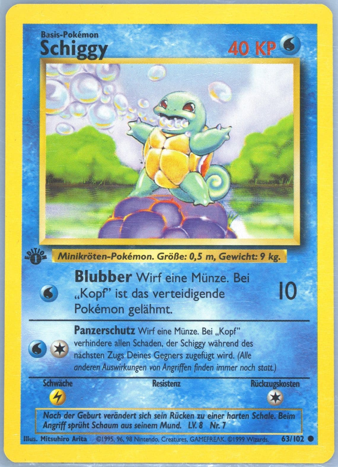 Schiggy 1st Edition (63) 1999 Pokemon German