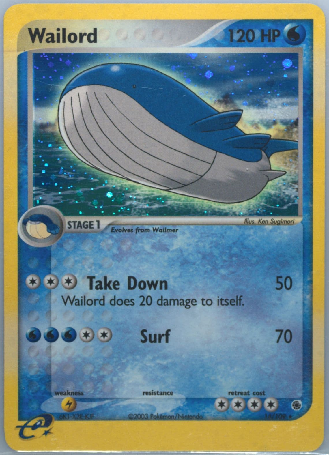 Wailord-Holo (14) 2003 Pokemon EX Ruby & Sapphire