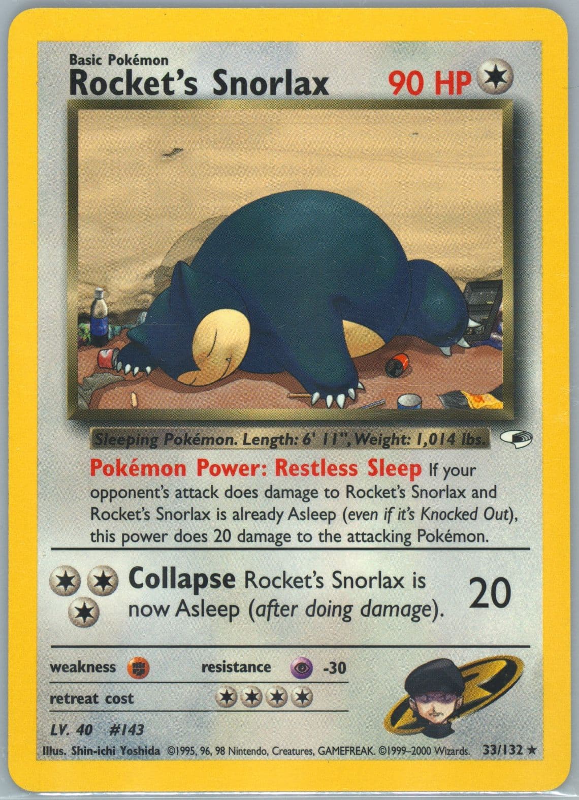 Rocket's Snorlax (33) 2000 Pokemon Gym Heroes