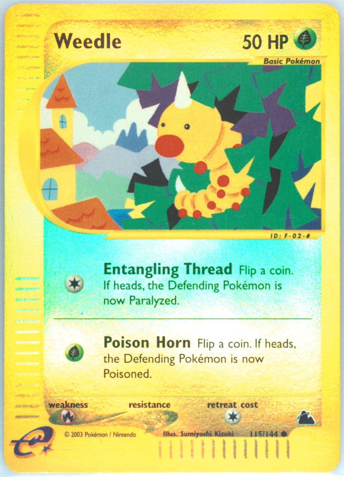 Weedle-Reverse Foil (115) 2003 Pokemon Skyridge