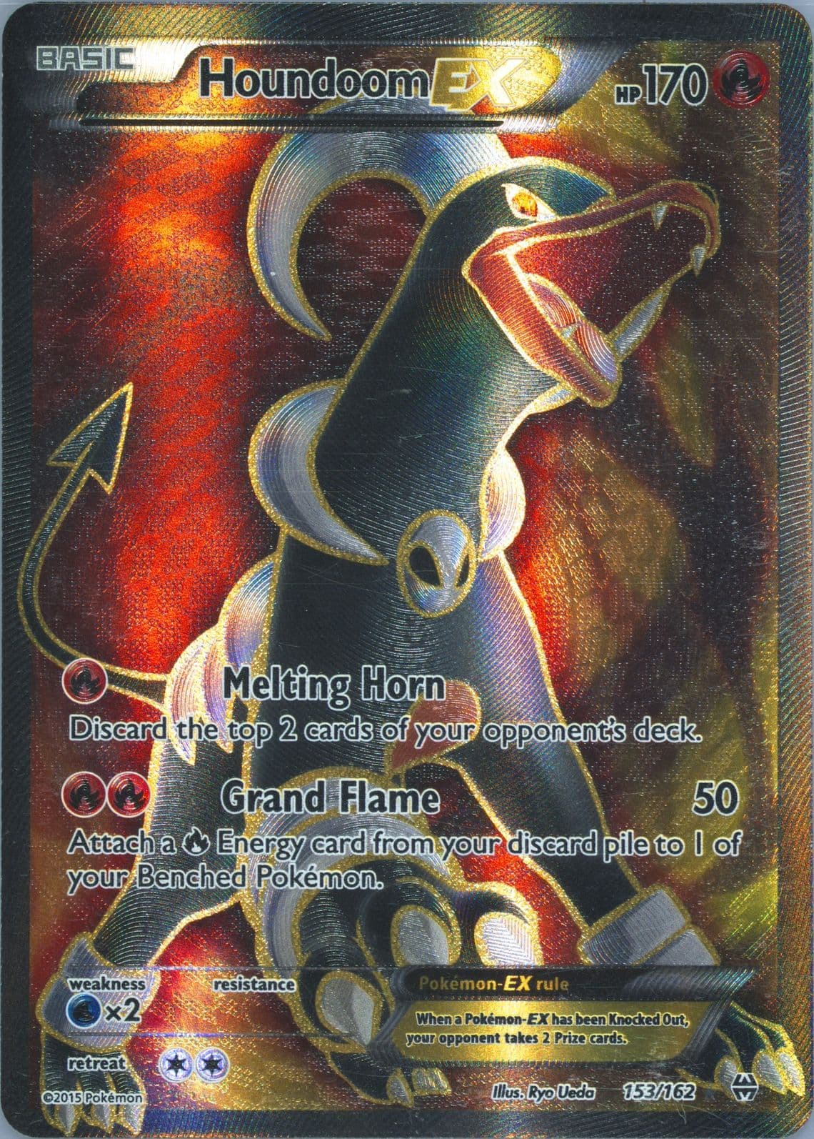 Full Art/Houndoom EX (153) 2015 Pokemon XY Breakthrough