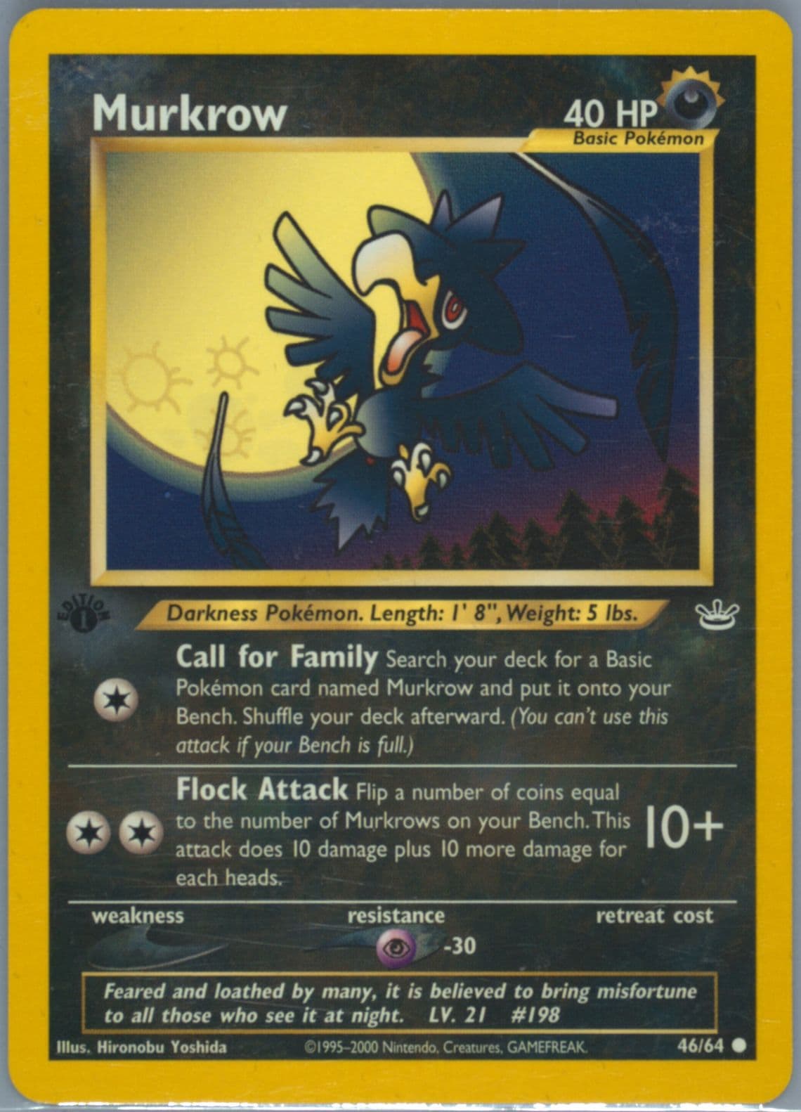 Murkrow (46) 2001 Pokemon Neo Revelation 1st Edition