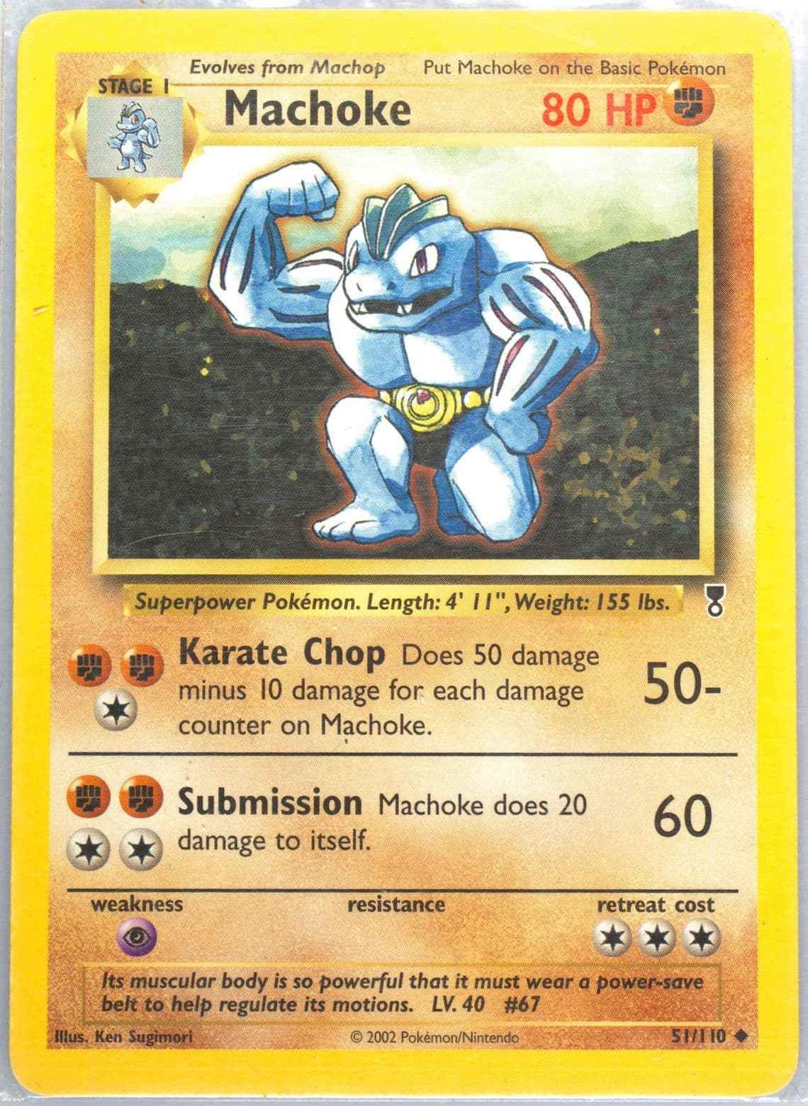 Machoke (51) 2002 Pokemon Legendary Collection