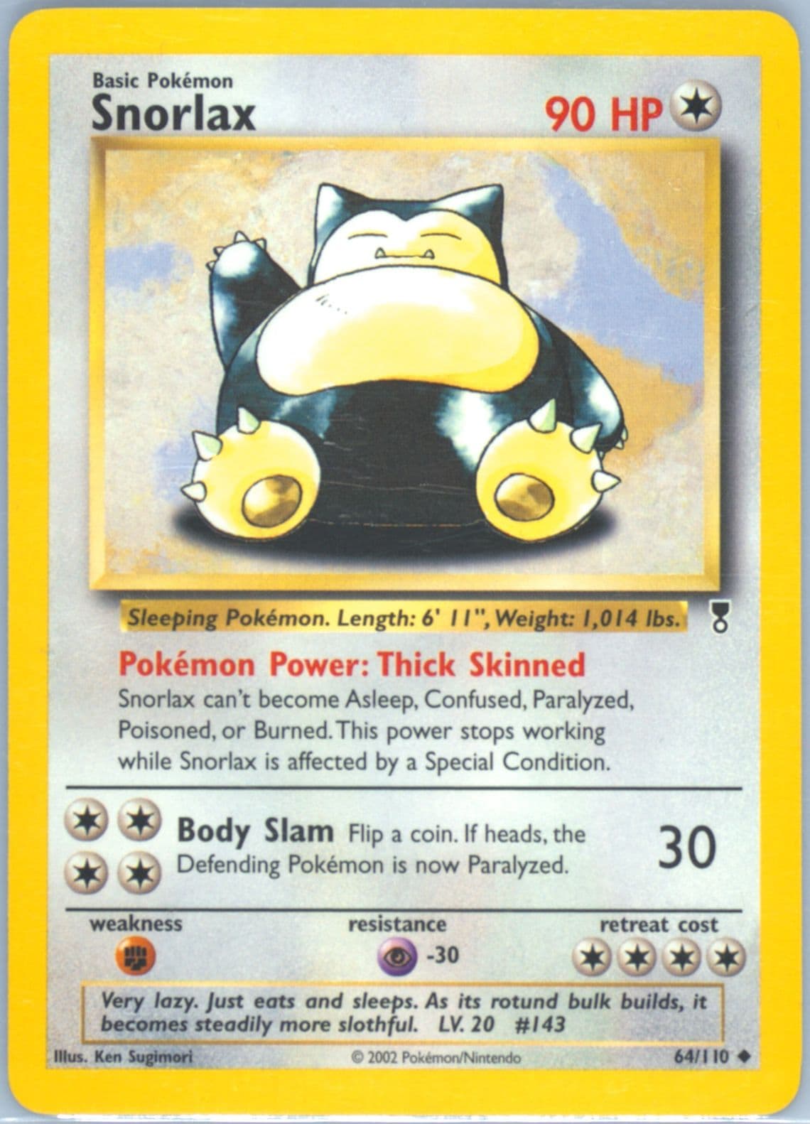 Snorlax (64) 2002 Pokemon Legendary Collection