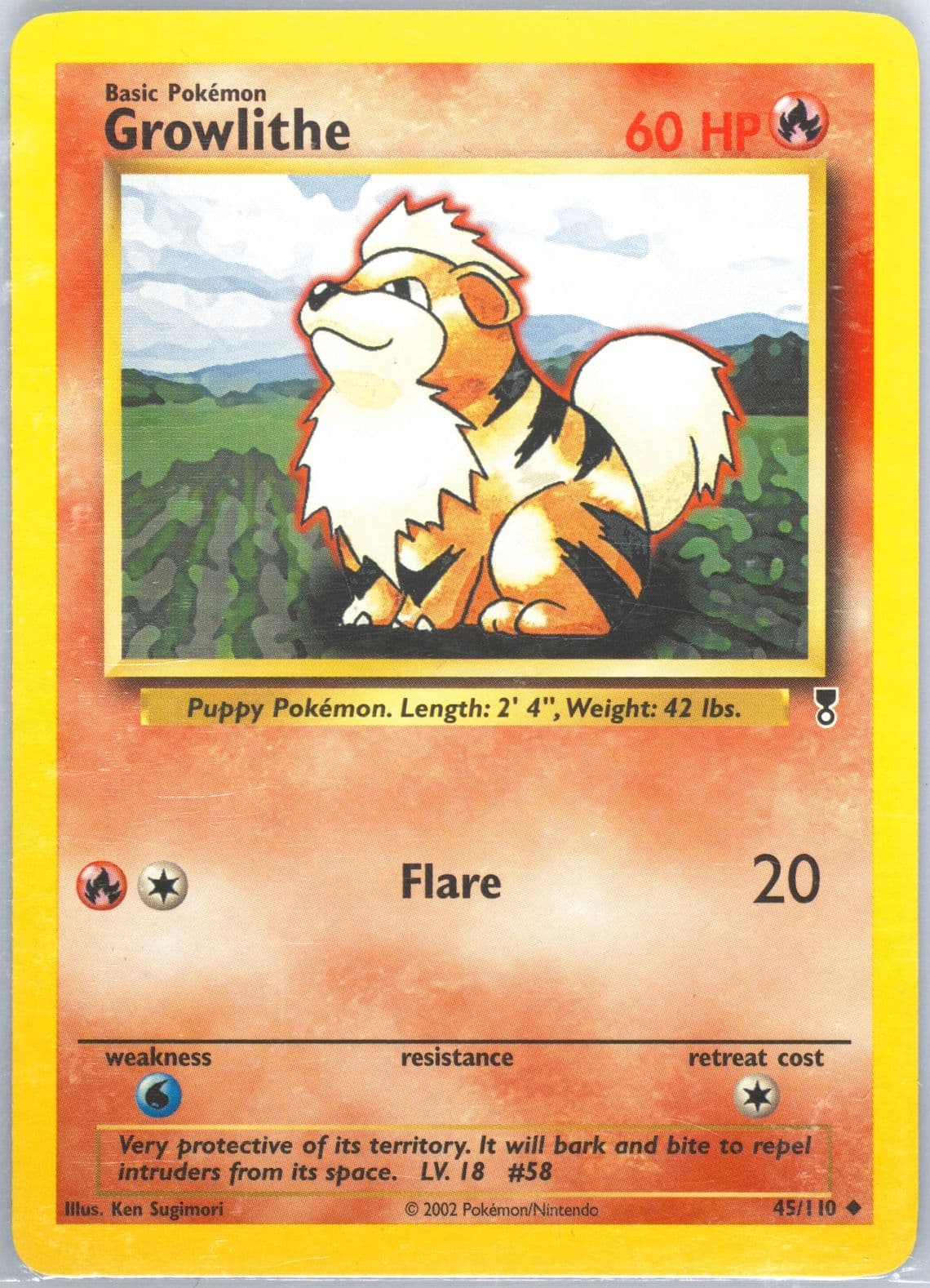 Growlithe (45) 2002 Pokemon Legendary Collection