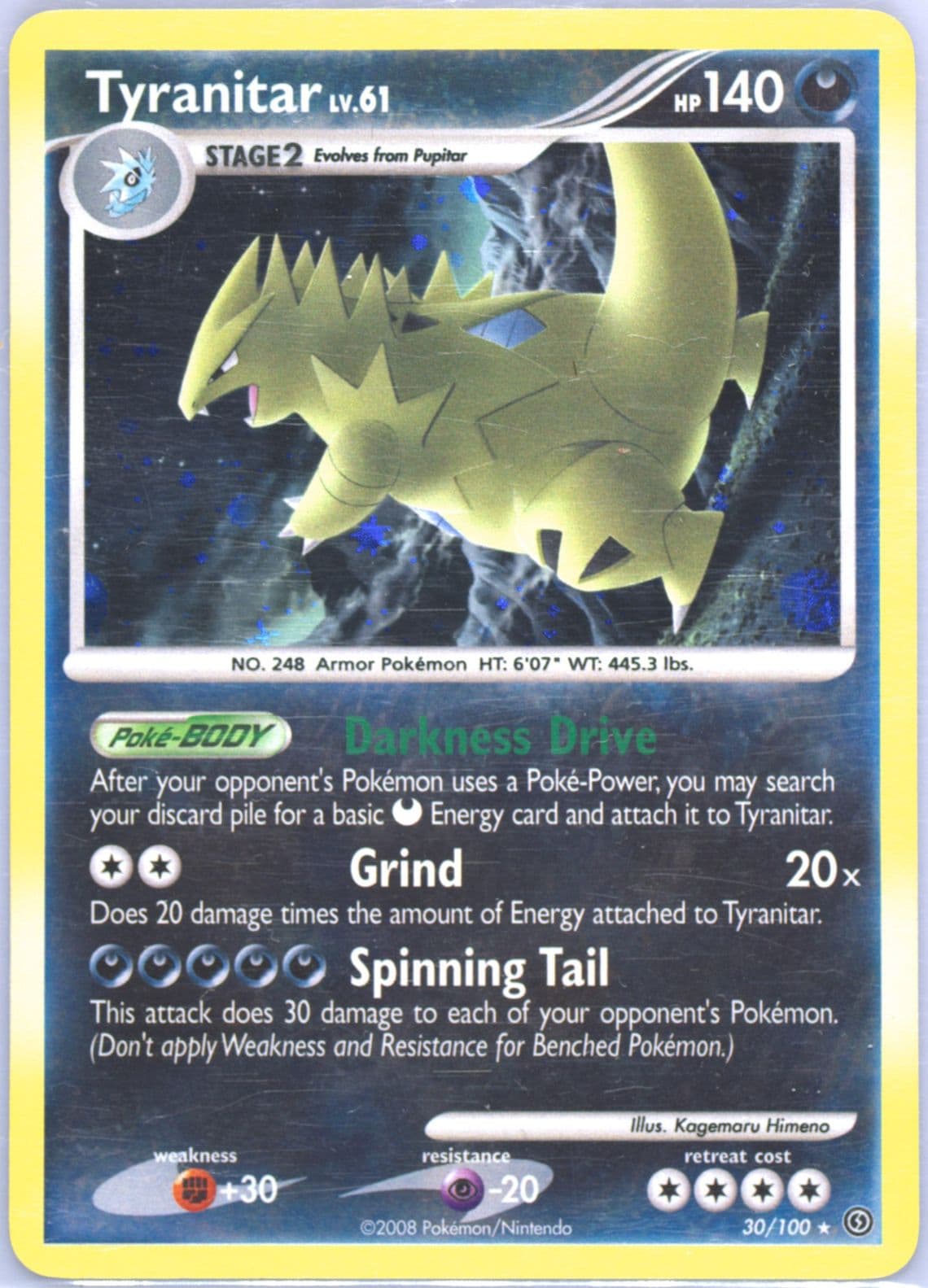 Tyranitar-Holo Theme Deck (30) 2008 Pokemon Diamond & Pearl Stormfront