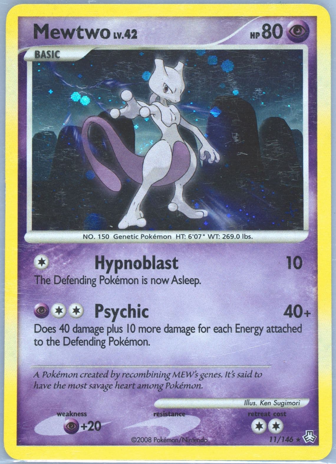 Mewtwo-Holo (11) 2008 Pokemon Diamond & Pearl Legends Awakened