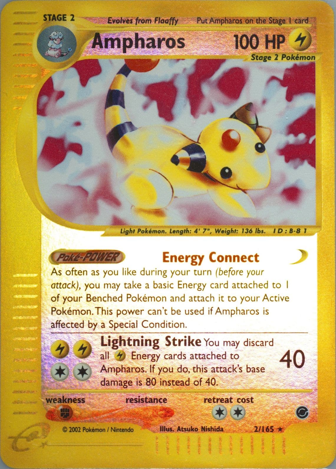 Ampharos-Reverse Foil (2) 2002 Pokemon Expedition