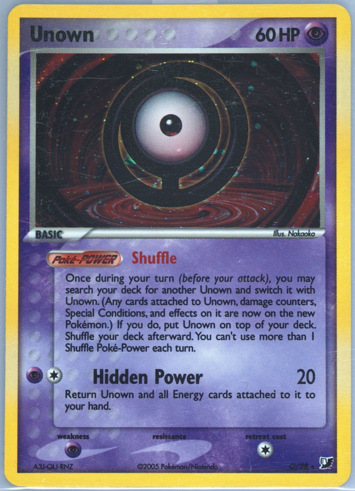 Unown-Holo (O/28) 2005 Pokemon EX Unseen Forces