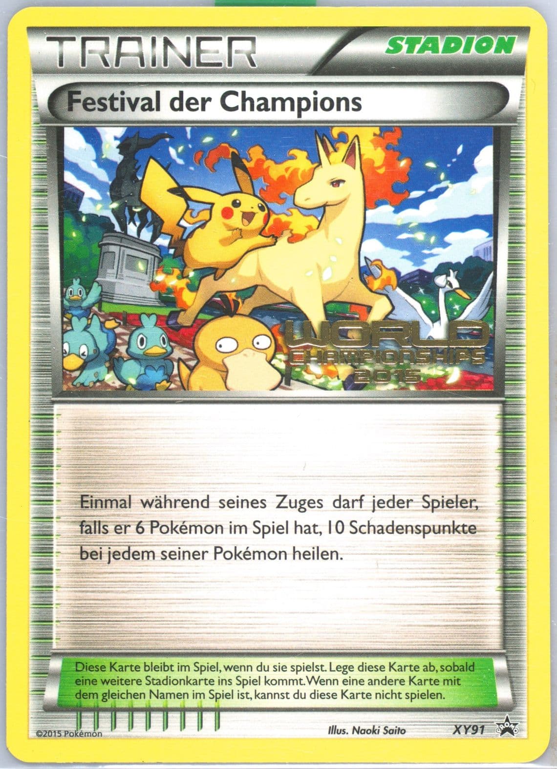 Champions Festival Worlds 15-German (XY91) 2015 Pokemon XY Black Star Promos