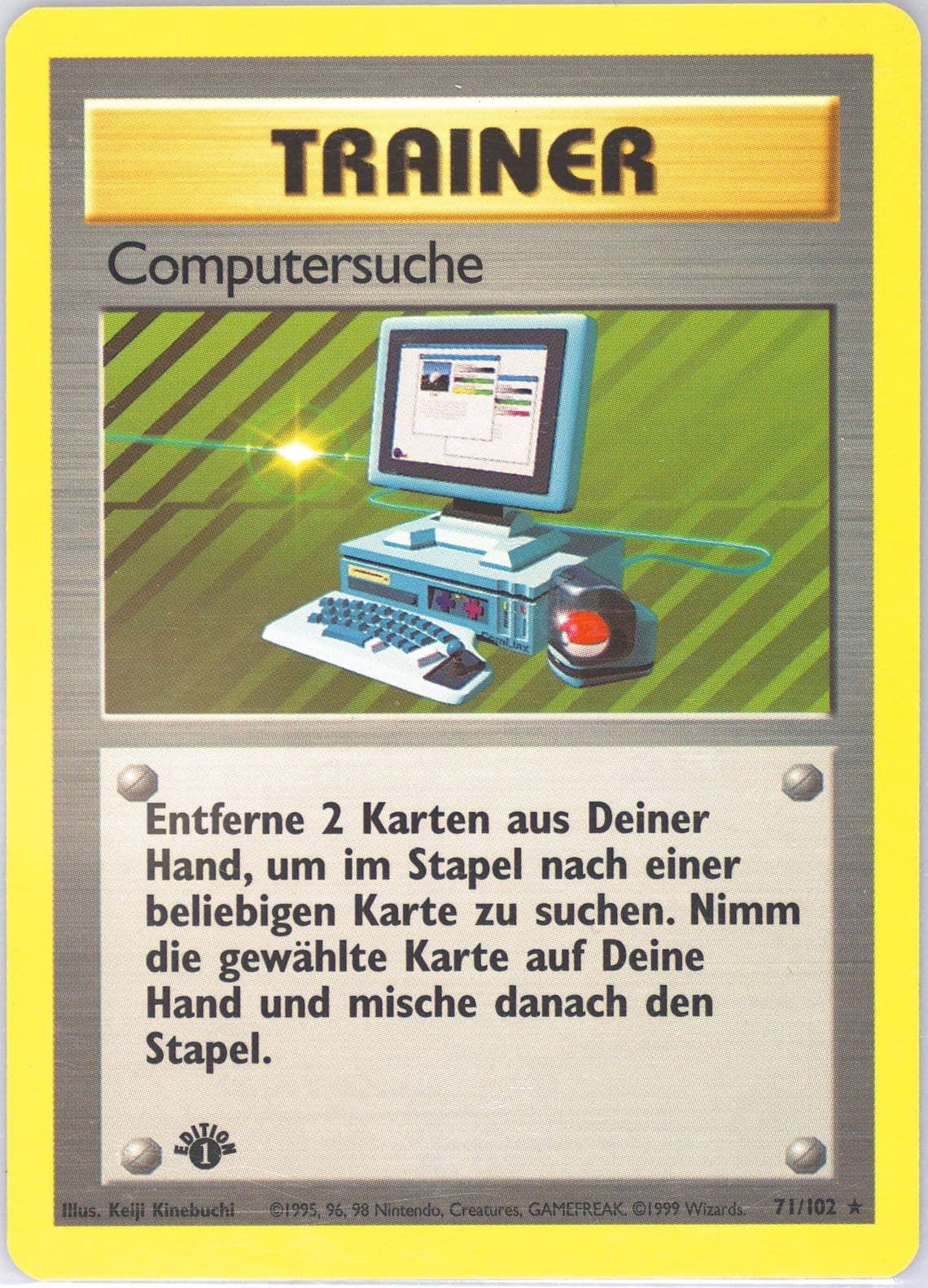Computersuche 1st Edition (71) 1999 Pokemon German
