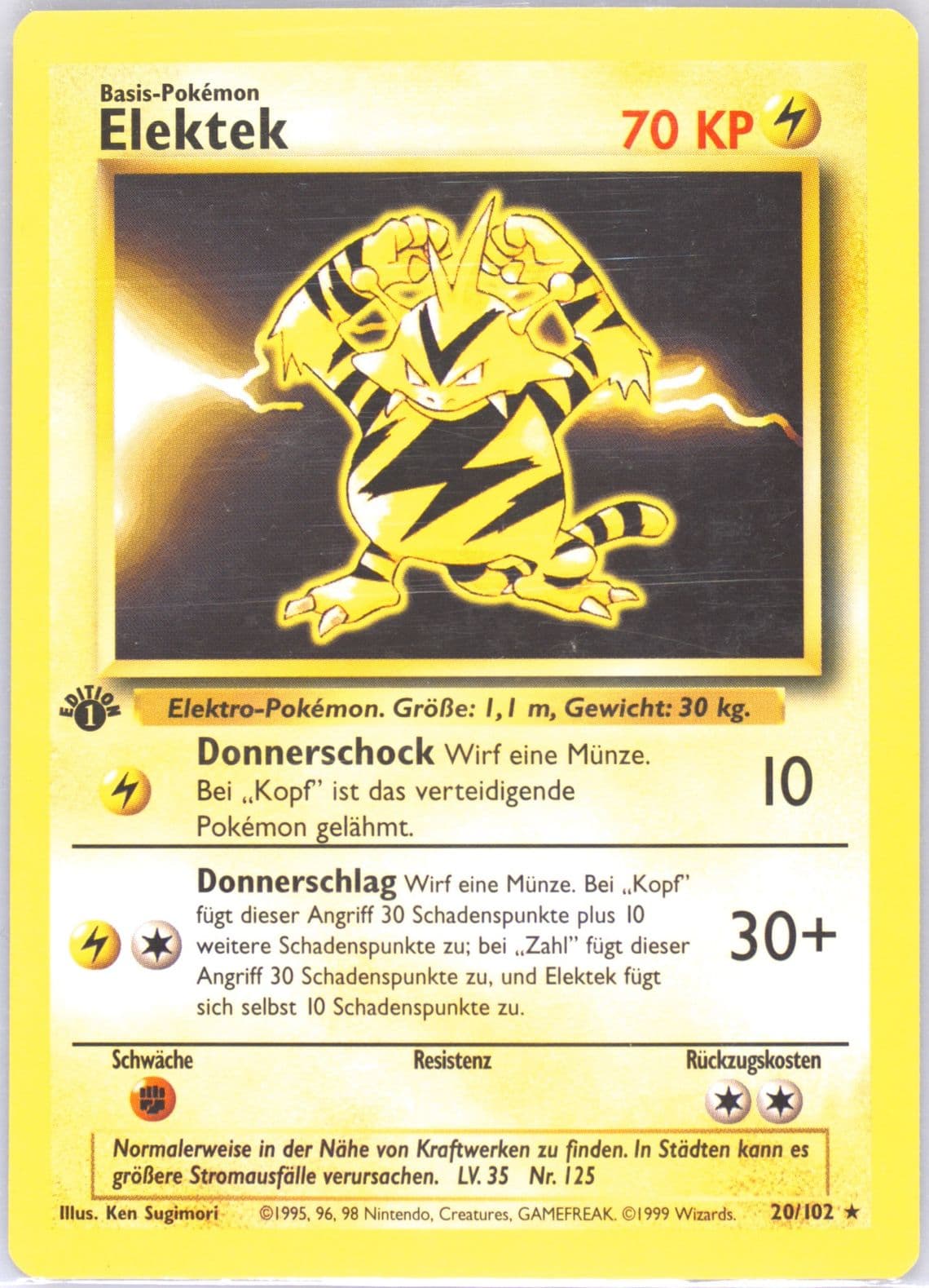 Elektek 1st Edition (20) 1999 Pokemon German