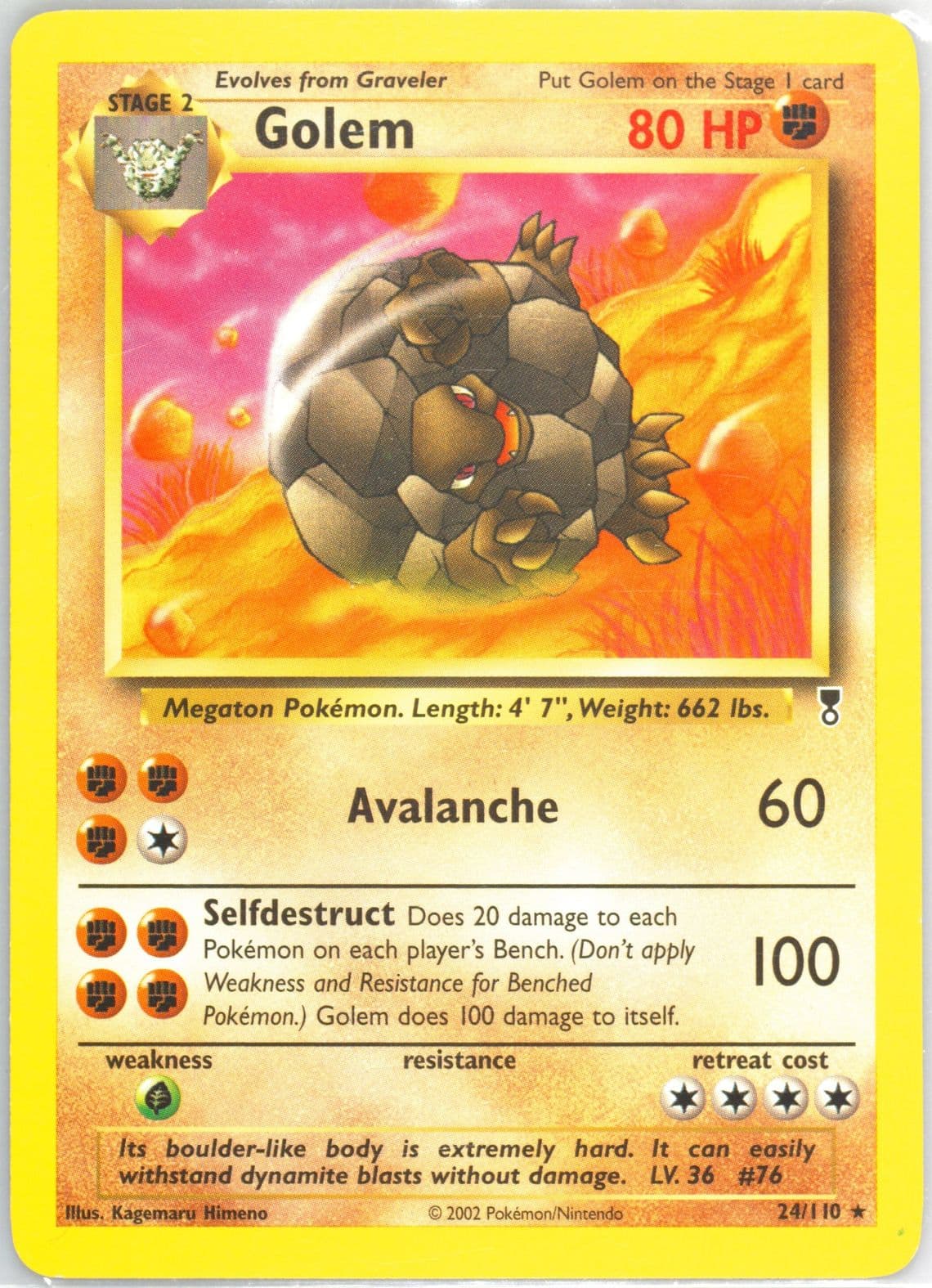 Golem (24) 2002 Pokemon Legendary Collection