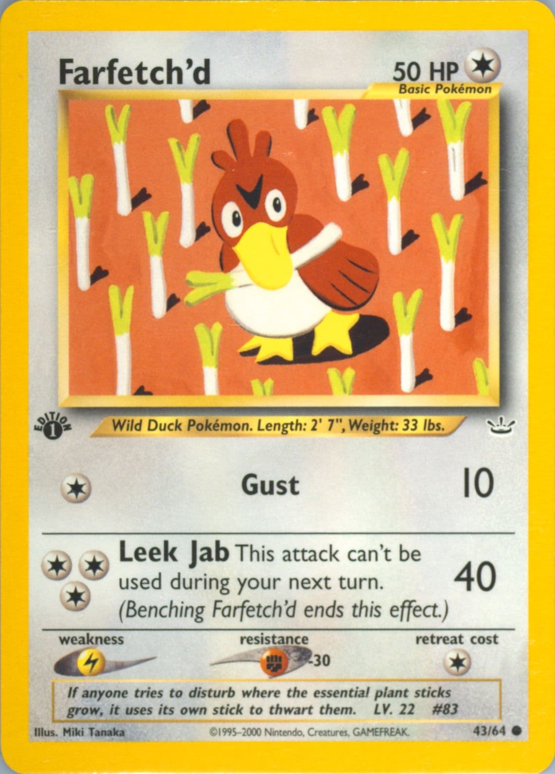 Farfetch'd (43) 2001 Pokemon Neo Revelation 1st Edition