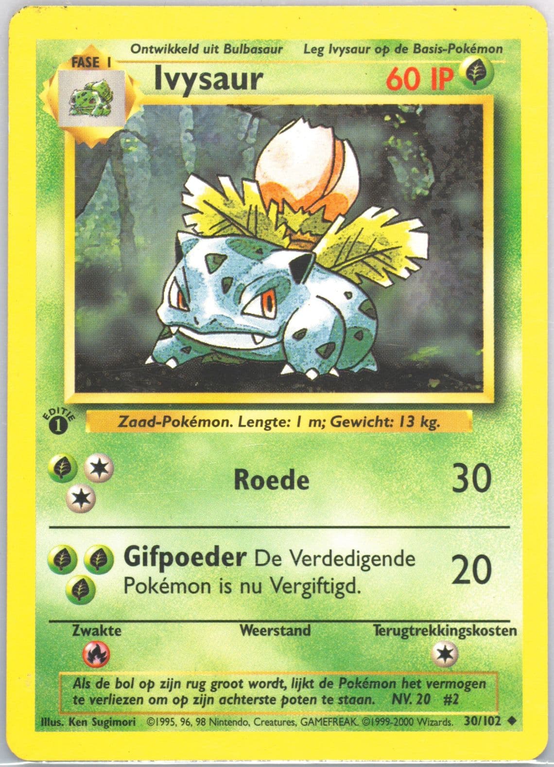 Ivysaur 1st Edition (30) 1999 Pokemon Dutch
