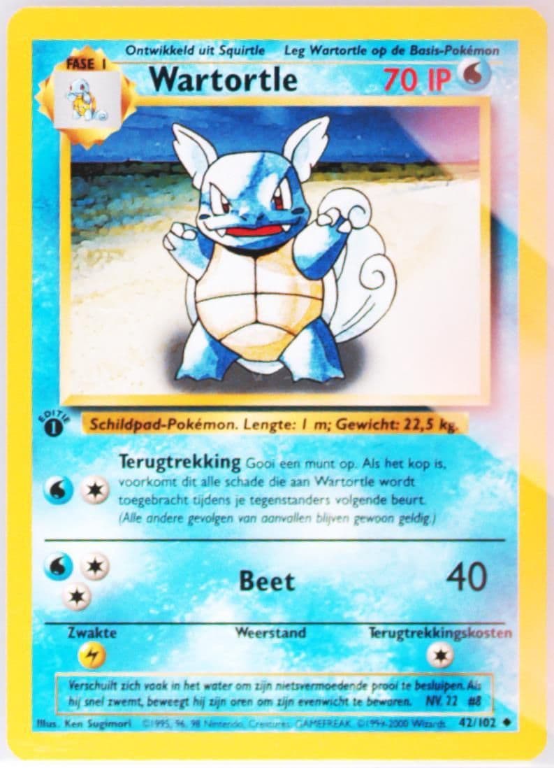 Wartortle 1st Edition (42) 1999 Pokemon Dutch