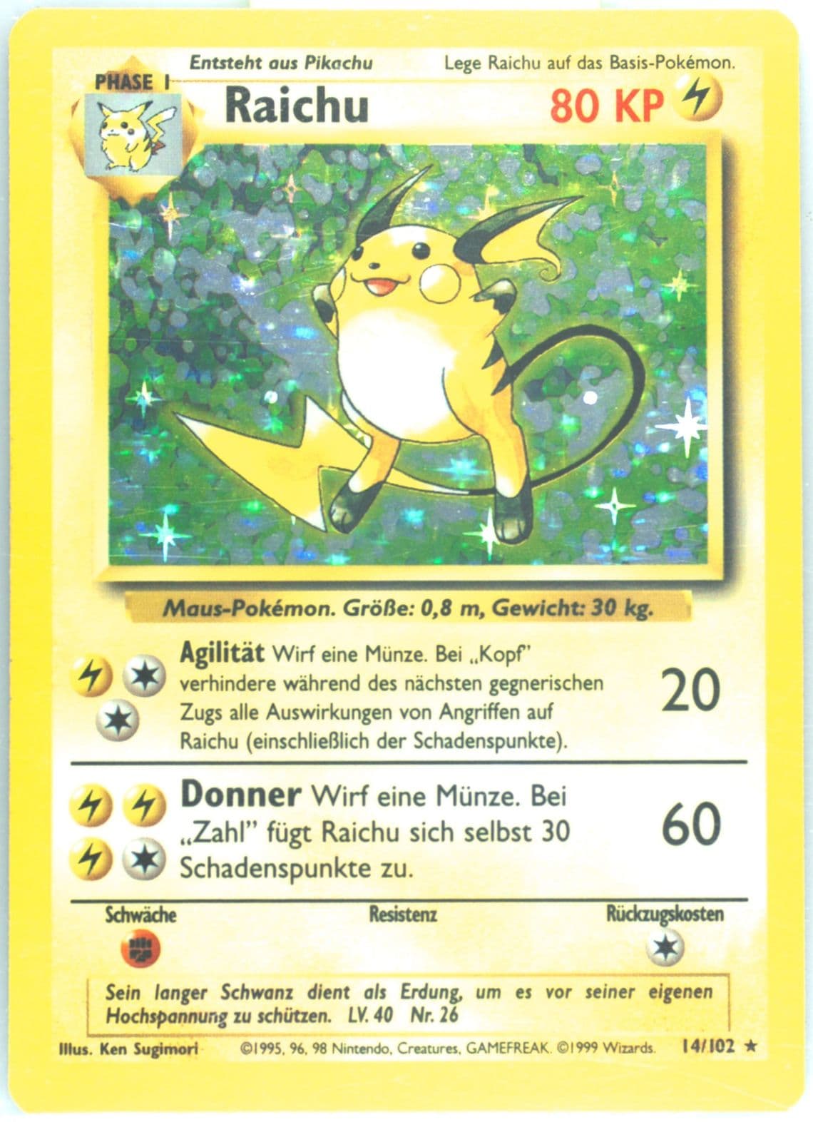 Raichu-Holo (14) 1999 Pokemon German