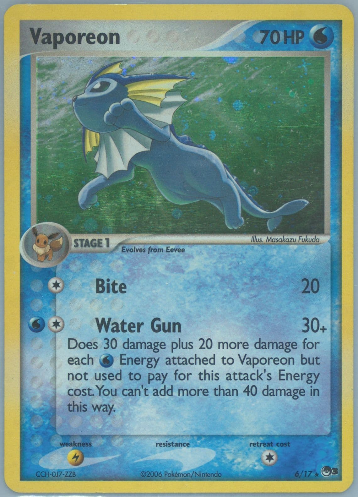 Vaporeon (6) 2006 Pokemon Pop Series 3