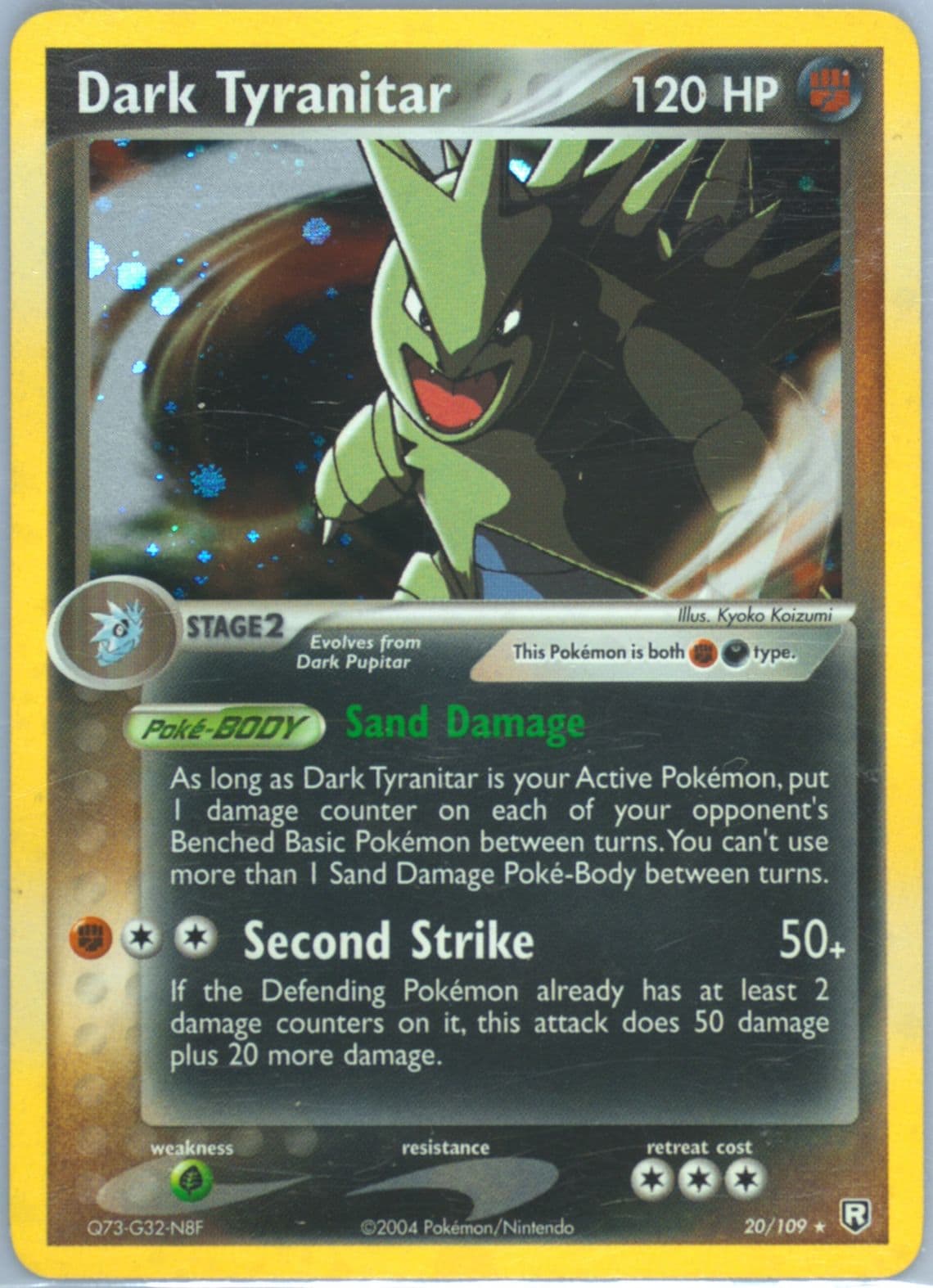 Dark Tyranitar-Holo Cosmos-Jessie Theme Deck (20) 2004 Pokemon EX Team Rocket Returns