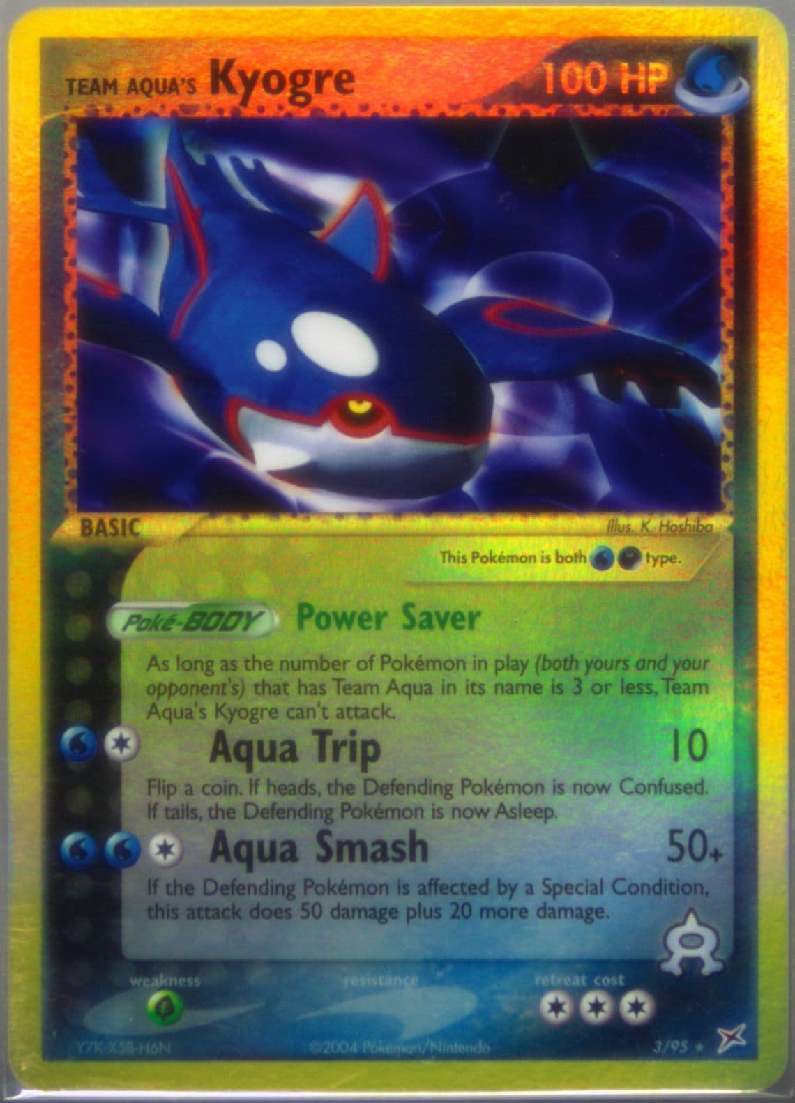 Team Aqua's Kyogre-Reverse Foil (3) 2004 Pokemon EX Team Magma VS Team Aqua