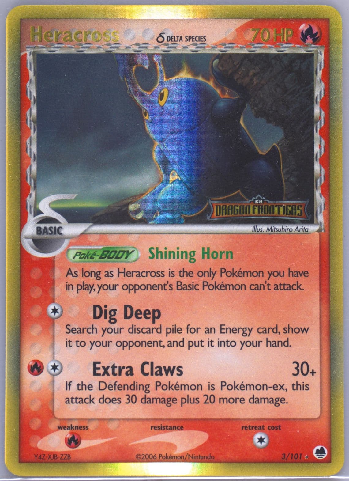 Heracross-Reverse Foil (3) 2006 Pokemon EX Dragon Frontiers