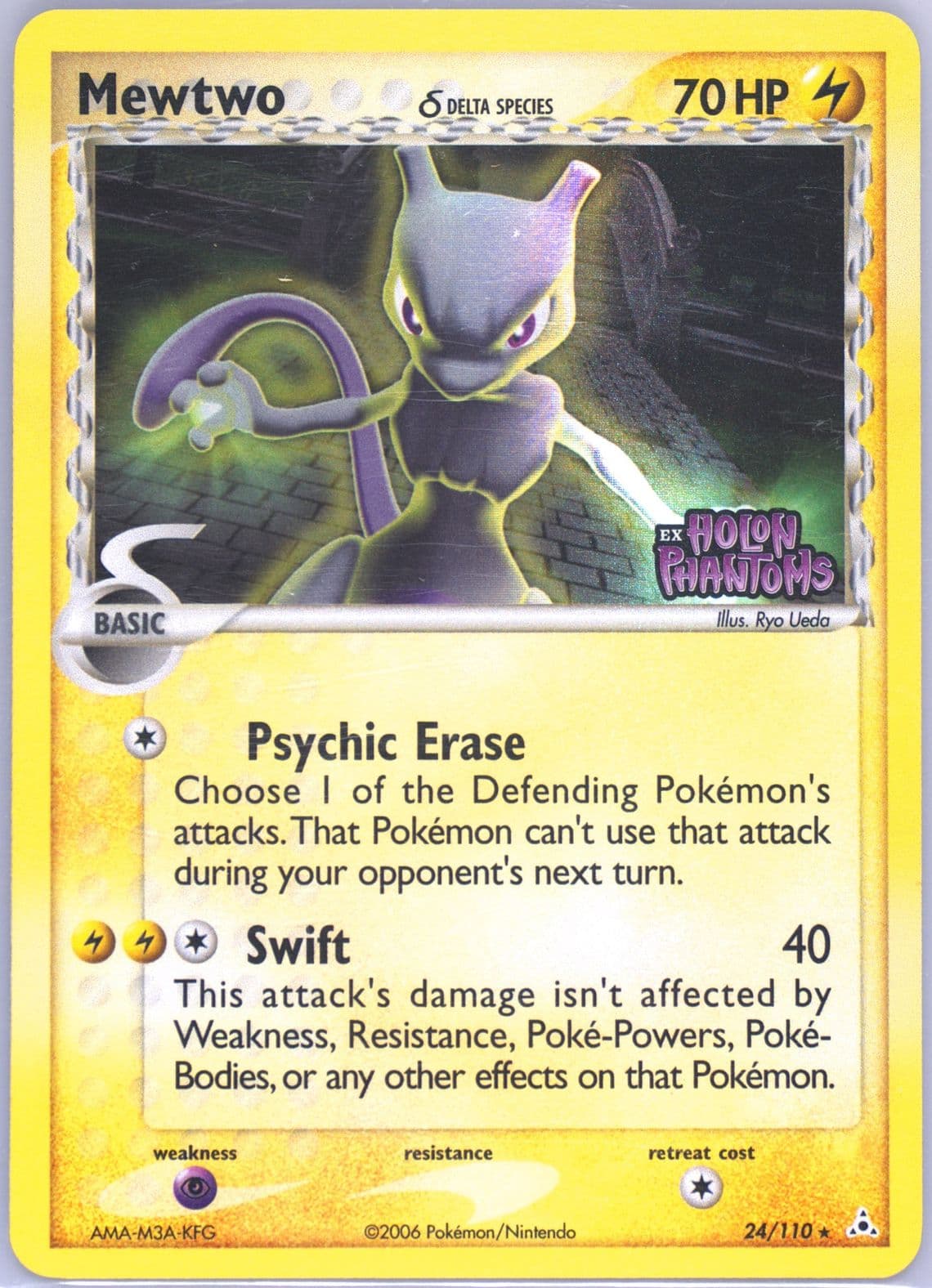 Mewtwo-Reverse Foil (24) 2006 Pokemon EX Holon Phantoms
