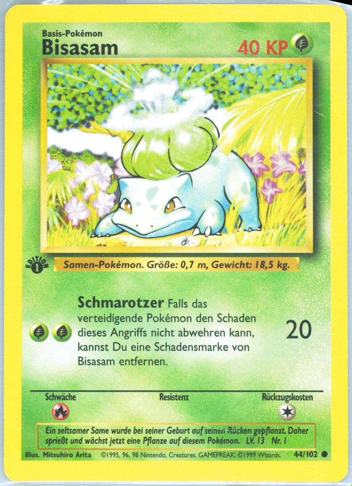 Bisasam 1st Edition (44) 1999 Pokemon German