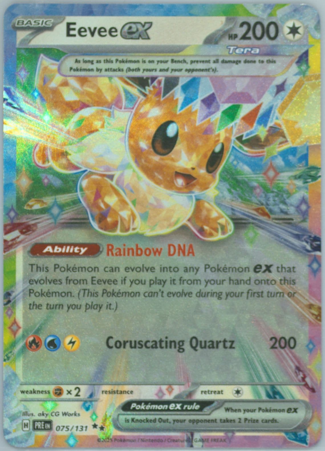 Eevee EX (075) 2025 Pokemon Pre EN-Prismatic Evolutions