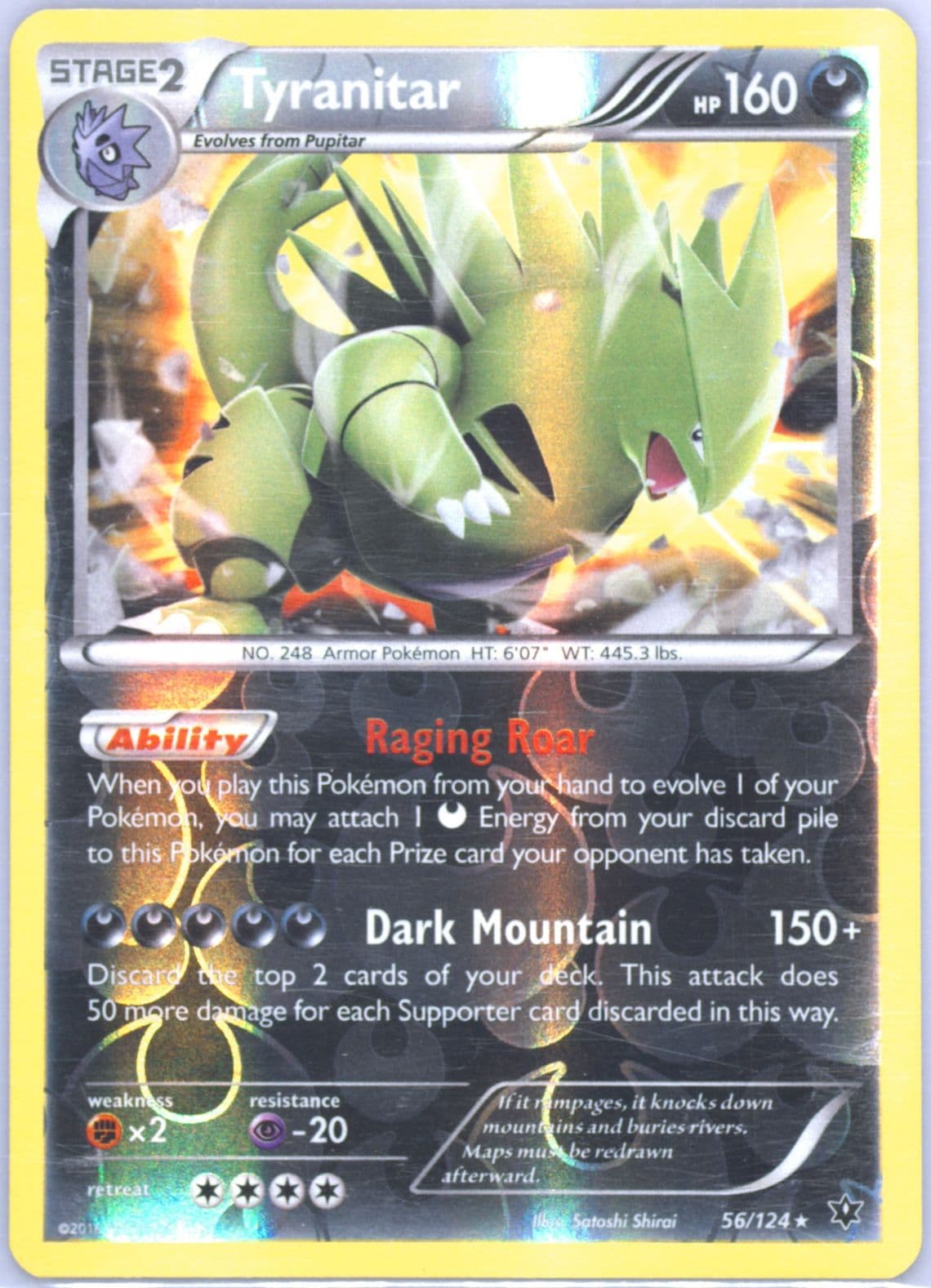 Tyranitar-Reverse Foil (56) 2016 Pokemon XY Fates Collide