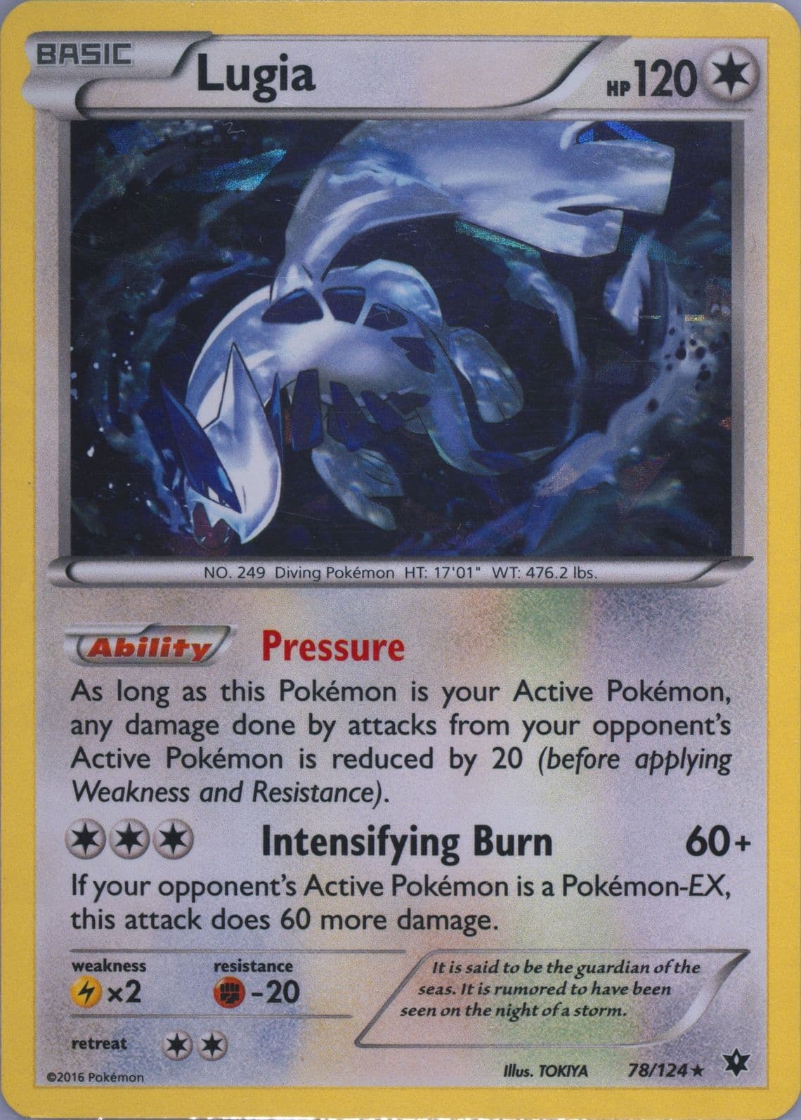 Lugia-Holo Cracked Ice (78) 2016 Pokemon XY Fates Collide