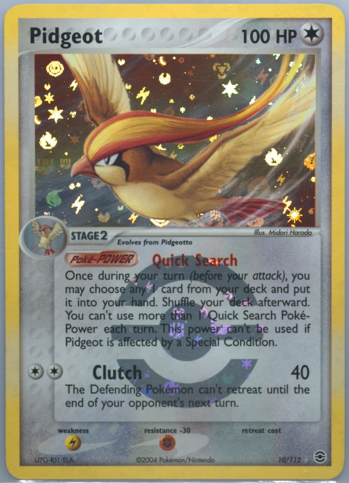 Pidgeot-Reverse Foil (10) 2004 Pokemon EX Fire Red & Leaf Green