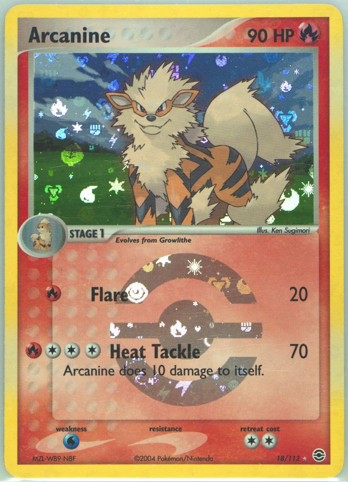 Arcanine-Reverse Foil (18) 2004 Pokemon EX Fire Red & Leaf Green