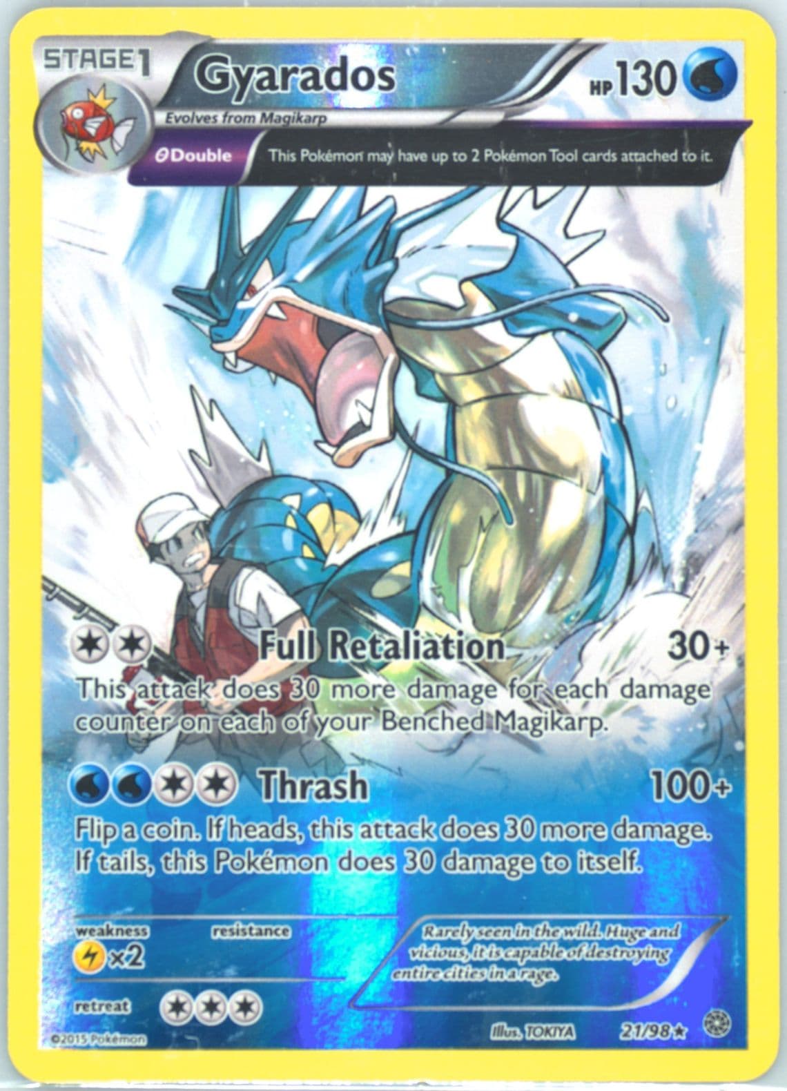 Gyarados-Reverse Foil (21) 2015 Pokemon XY Ancient Origins