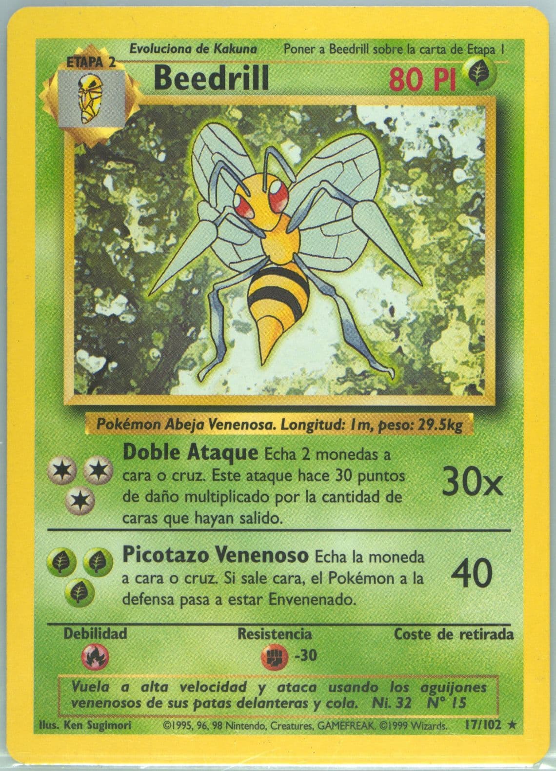 Beedrill (17) 1999 Pokemon Spanish