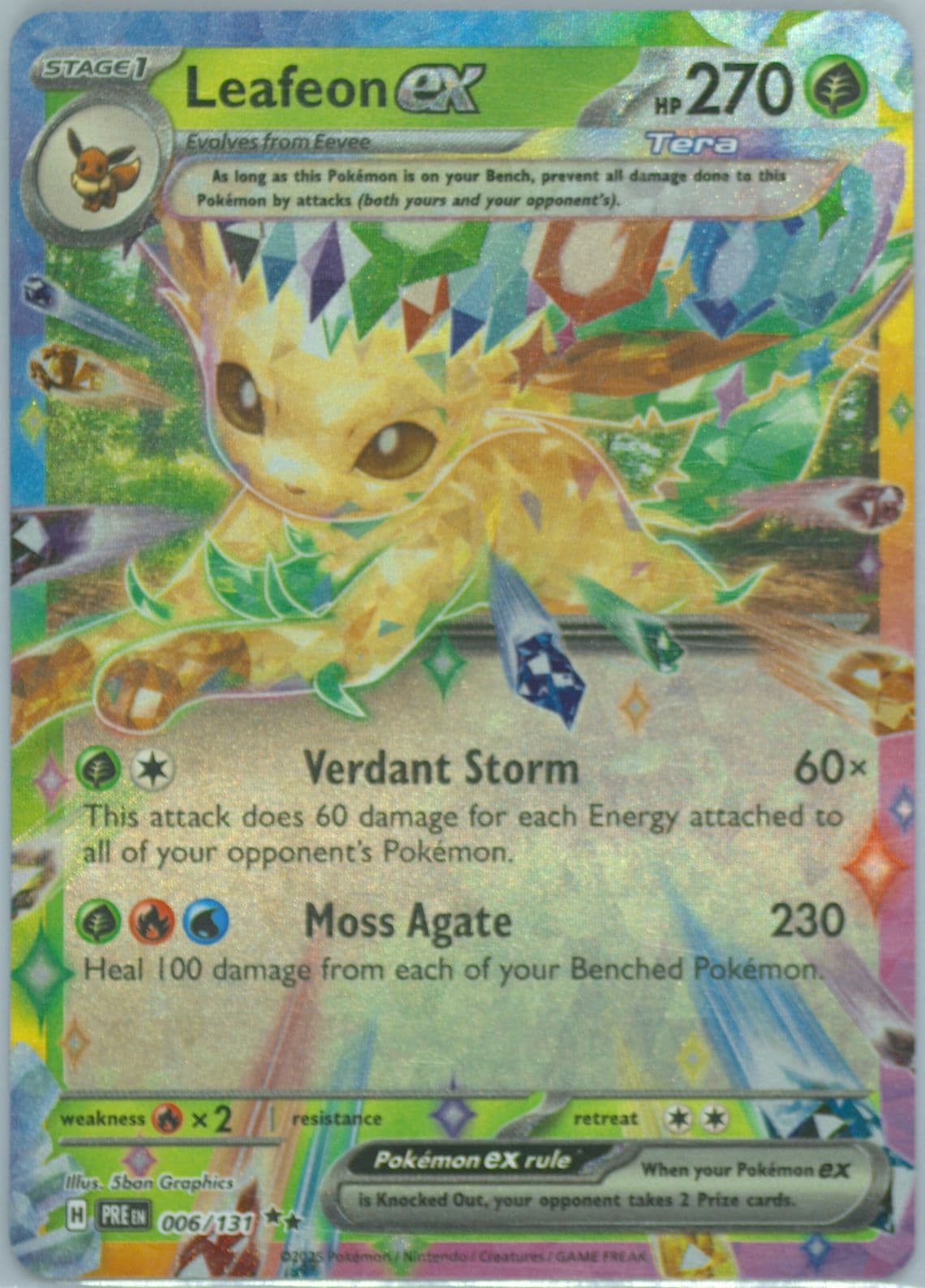 Leafeon EX (006) 2025 Pokemon Pre EN-Prismatic Evolutions