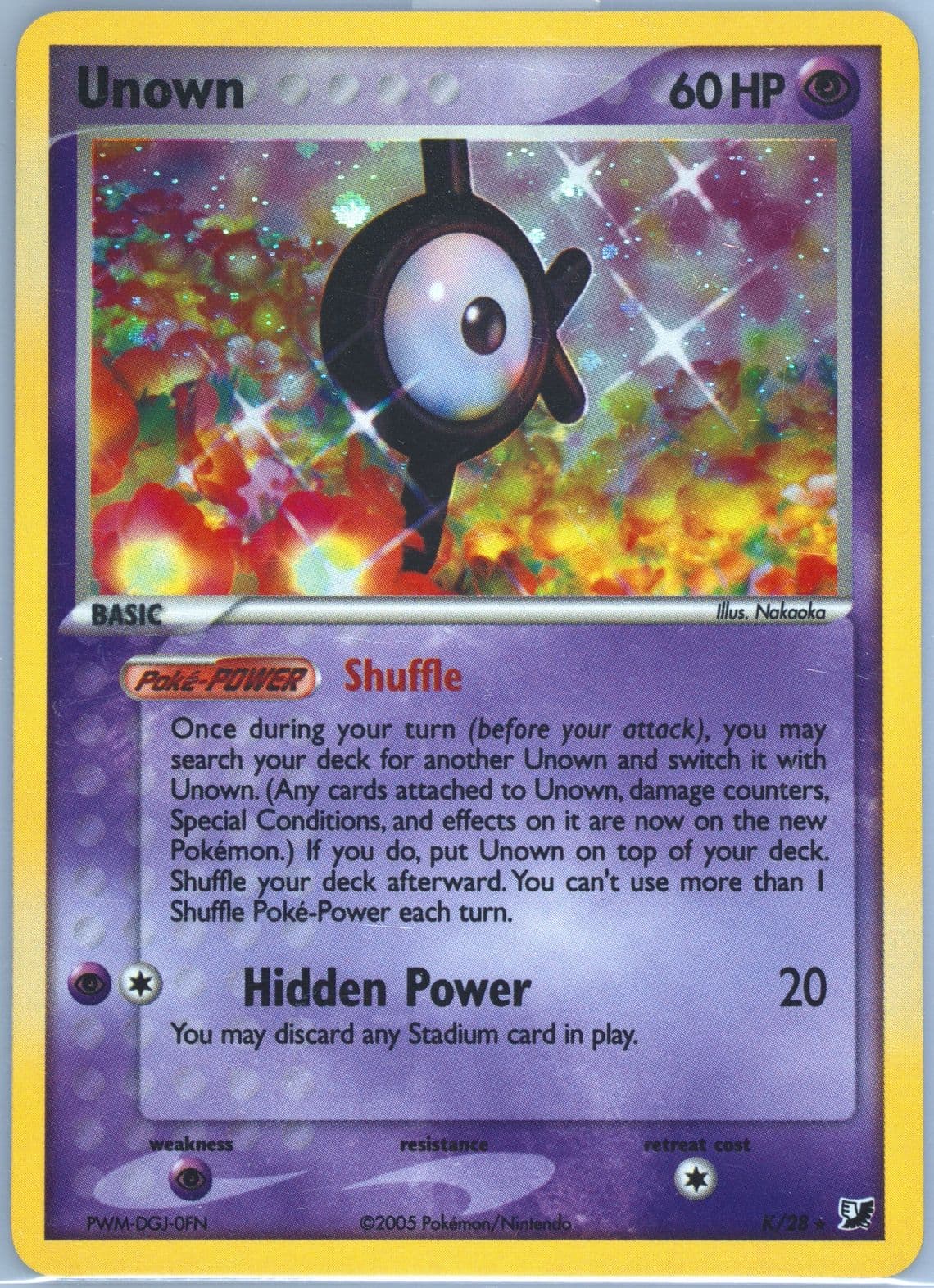 Unown-Holo (K/28) 2005 Pokemon EX Unseen Forces