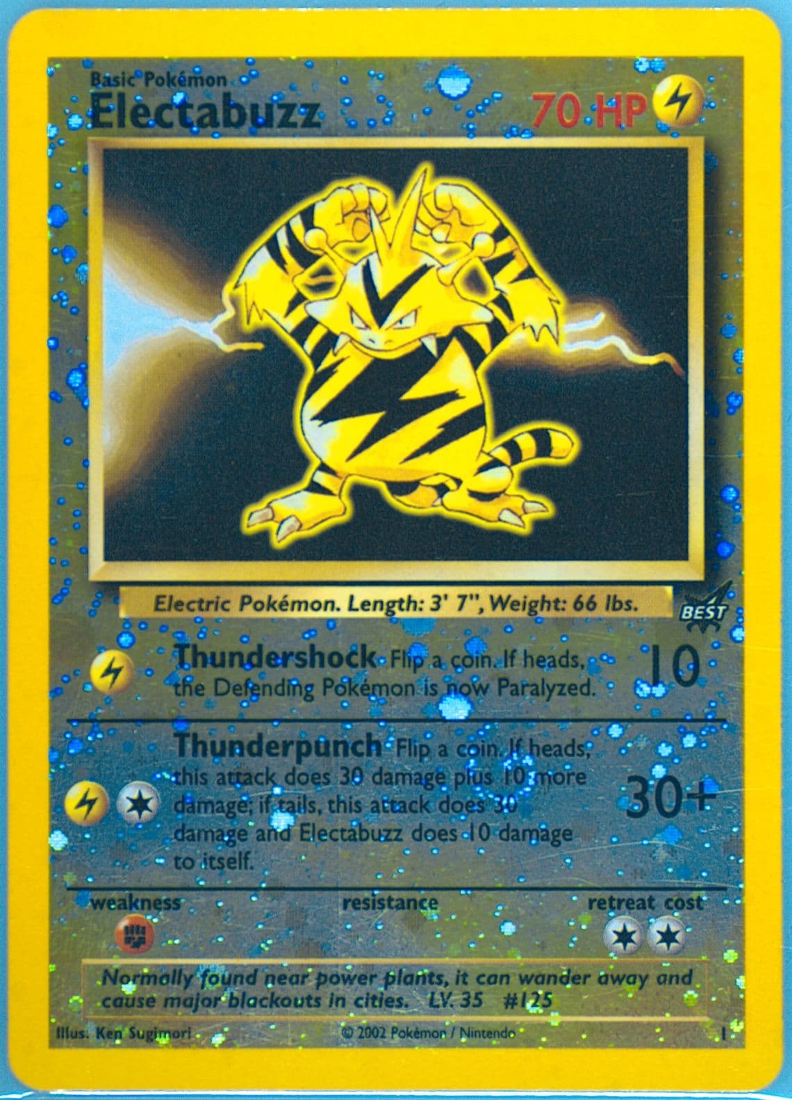 Electabuzz-Reverse Foil (1) 2003 Pokemon Best of Game Promo