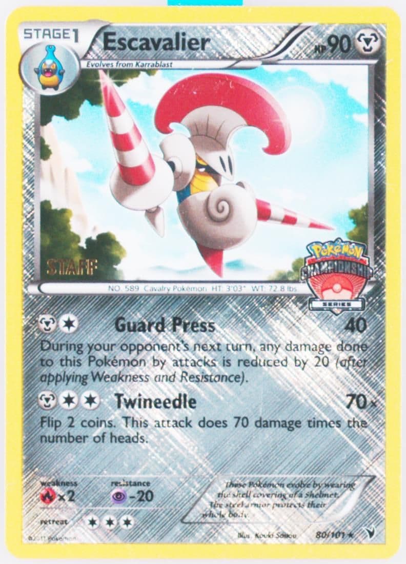 Escavalier-Holo Crosshatch-2011 National Championships-Staff (80) 2011 Pokemon Black & White Noble Victories