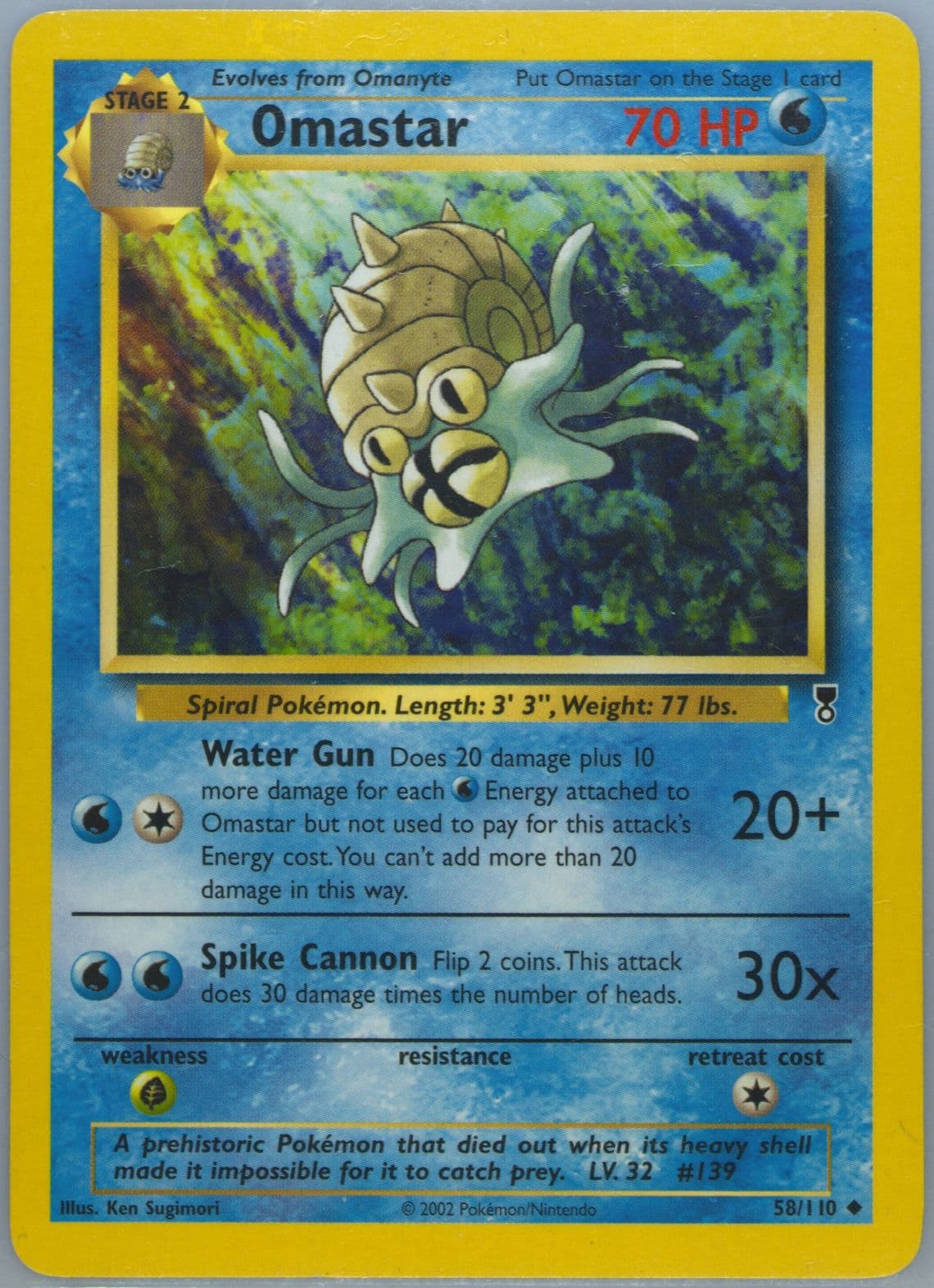 Omastar (58) 2002 Pokemon Legendary Collection