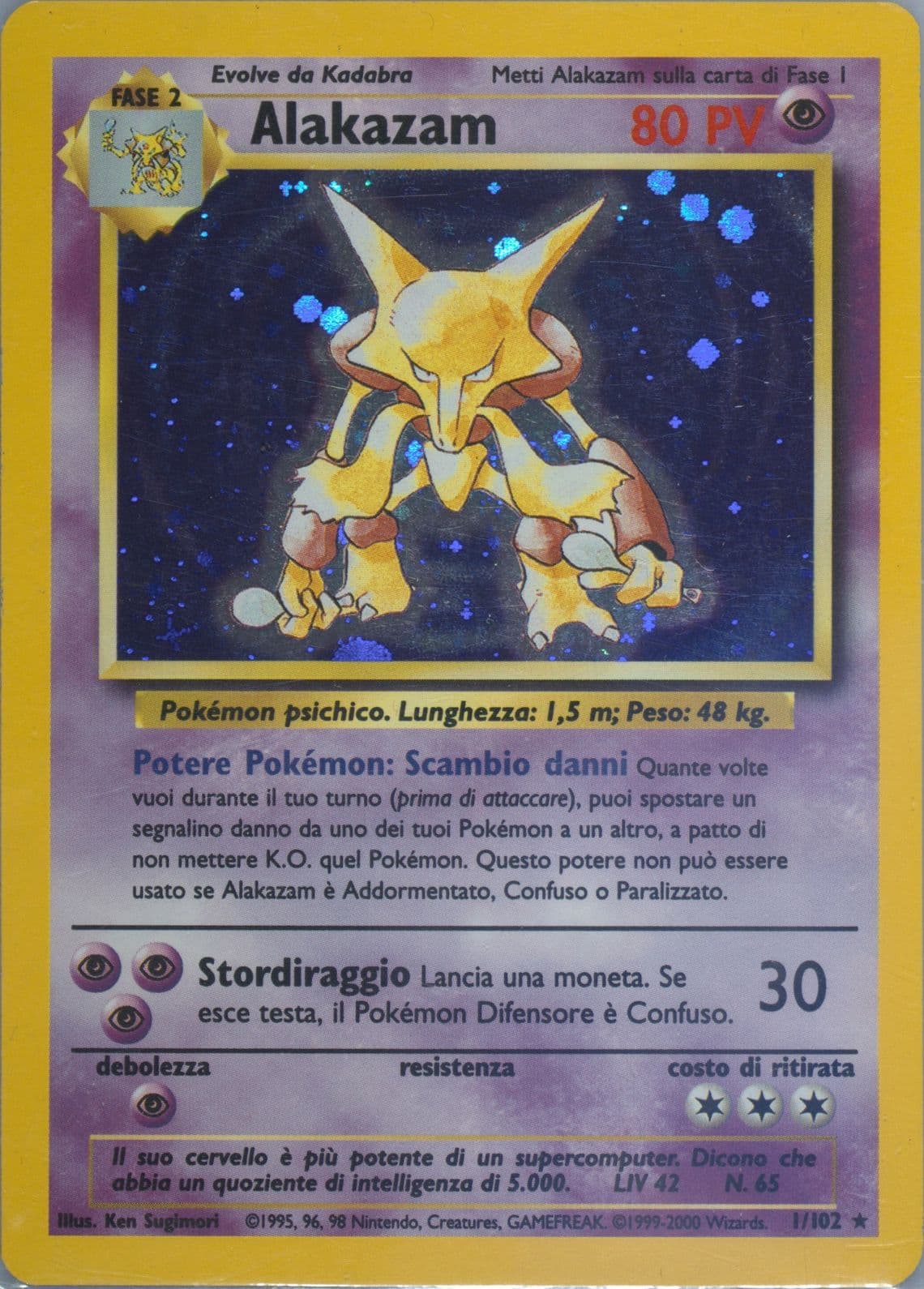 Alakazam-Holo Italian (1) 2000 Pokemon Game